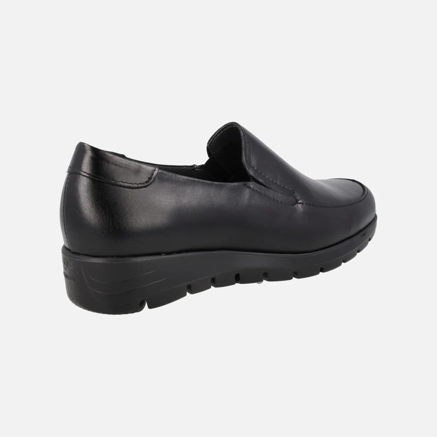 Mocasines negros de piel con elásticos y piso Extra light - Image 3