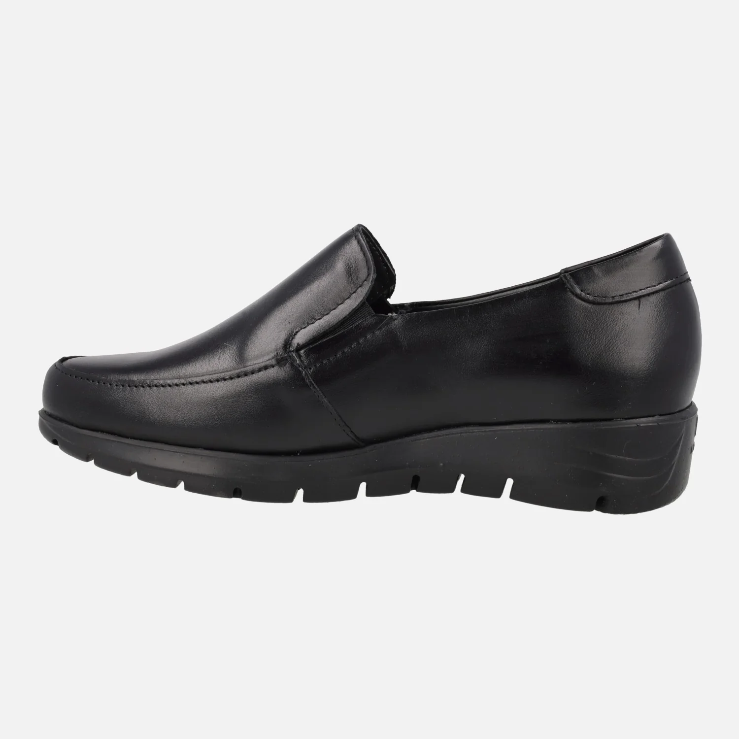 Mocasines negros de piel con elásticos y piso Extra light - Image 4
