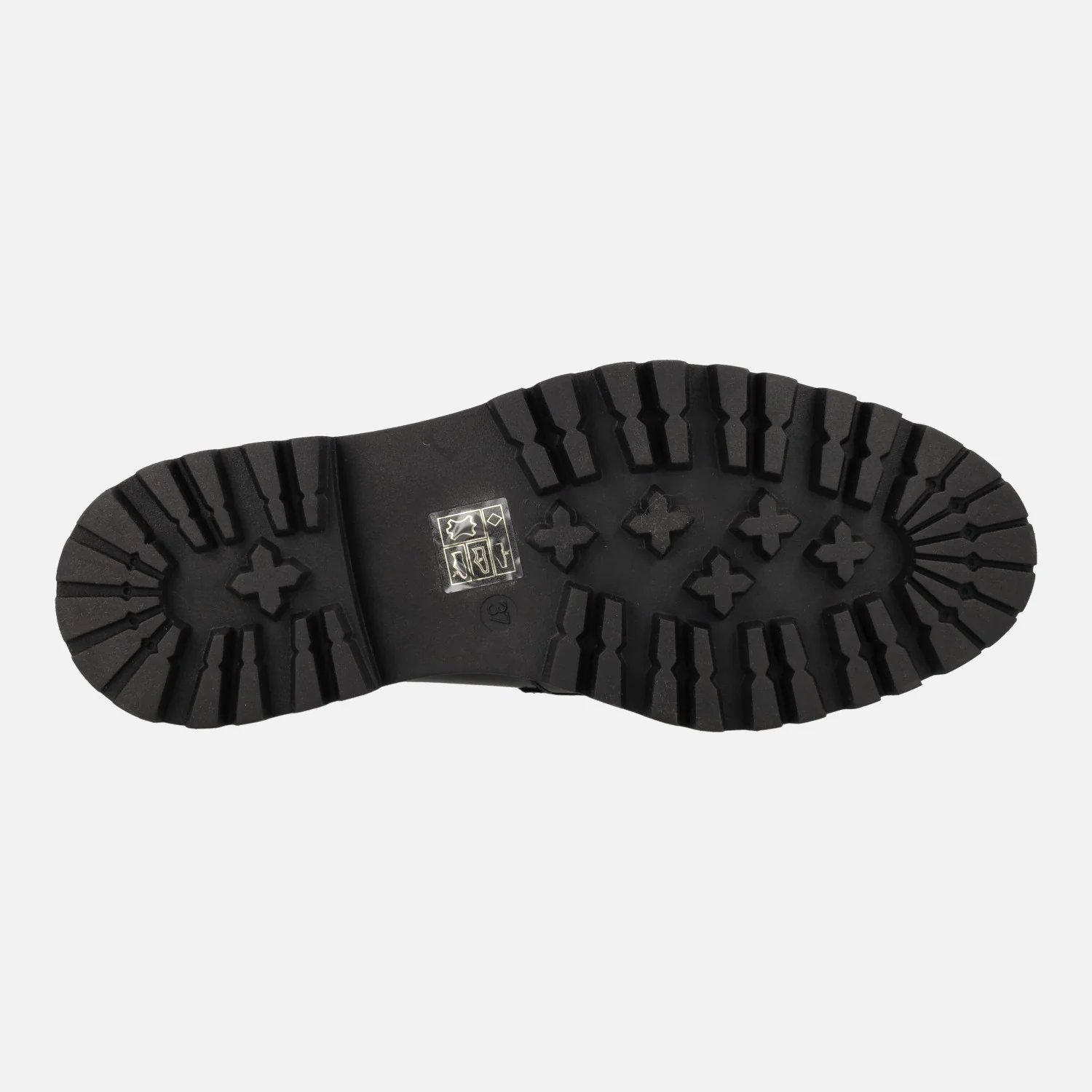 Mocasines negros de piel para mujer con piso track - Image 5