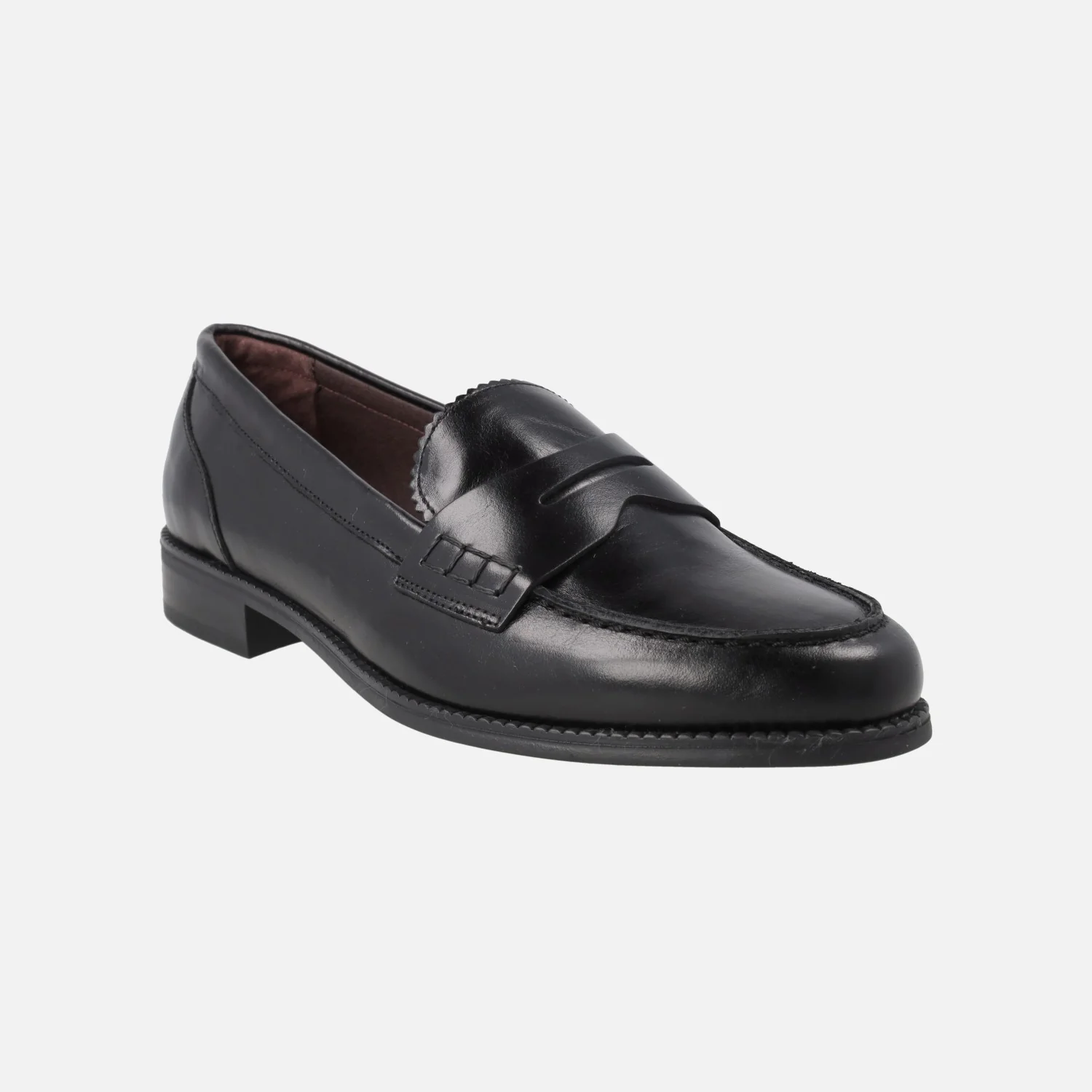 Mocasines clásicos para mujer en piel negra con antifaz - Image 2