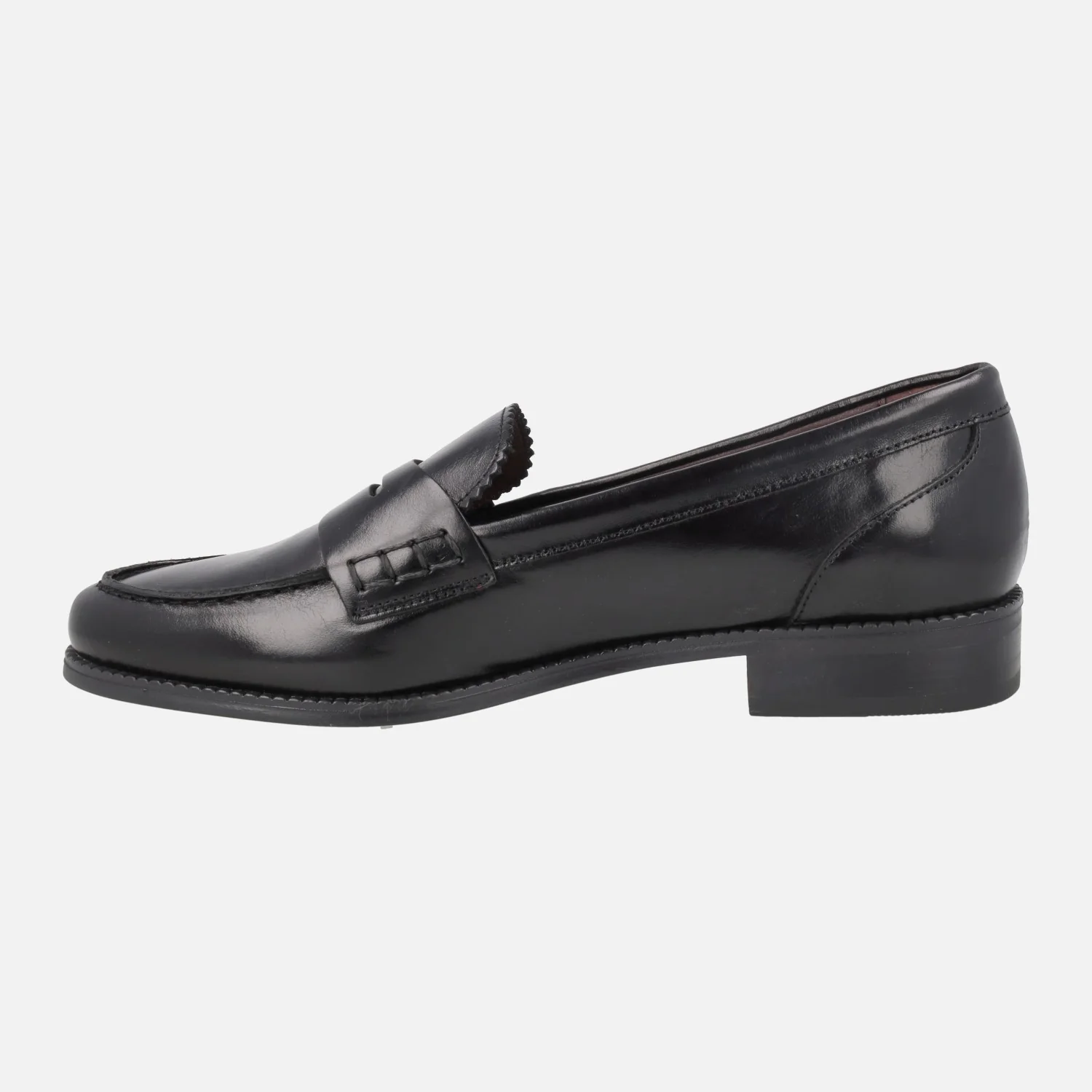 Mocasines clásicos para mujer en piel negra con antifaz - Image 3