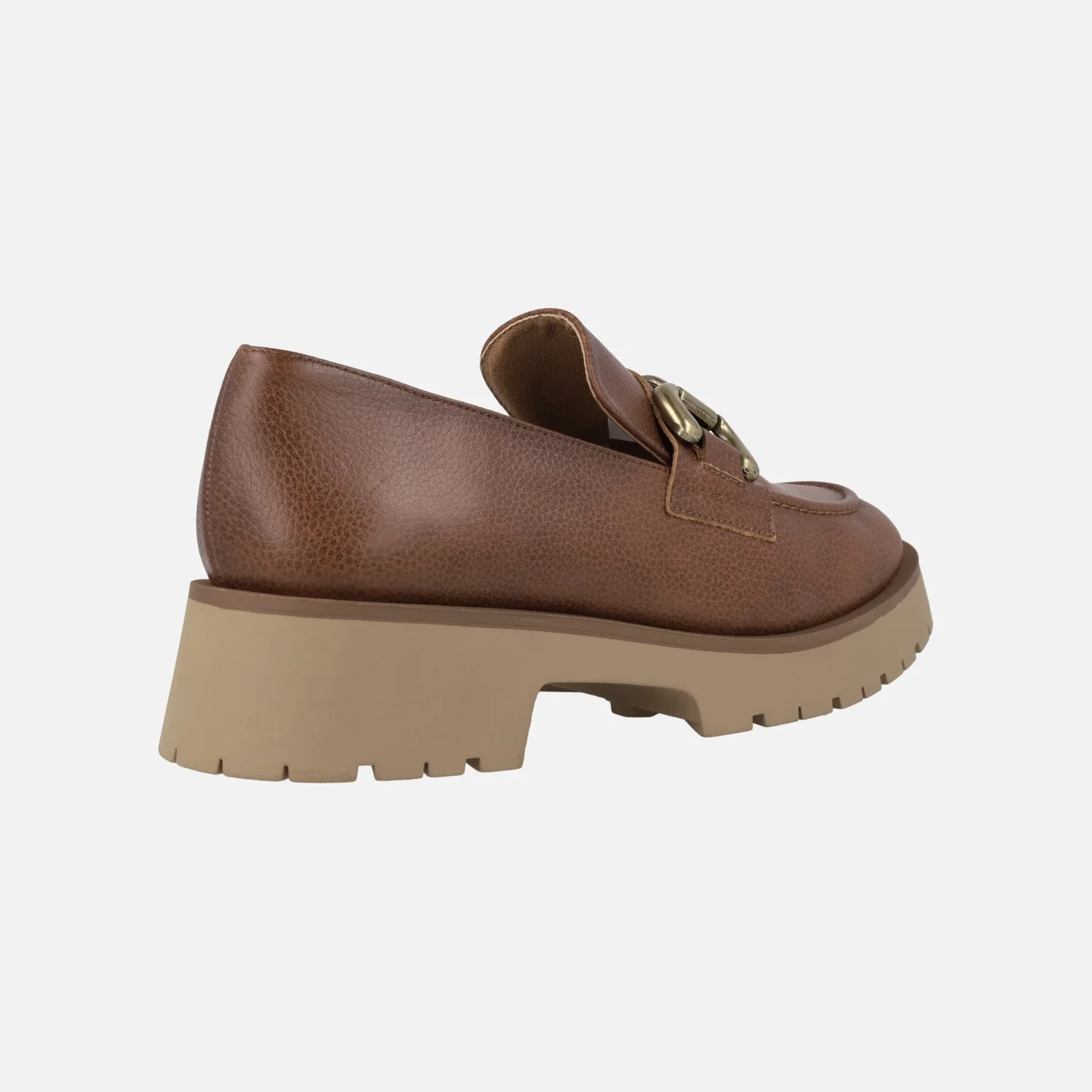 Mocasines para mujer en piel cuero con adorno metálico - Image 3