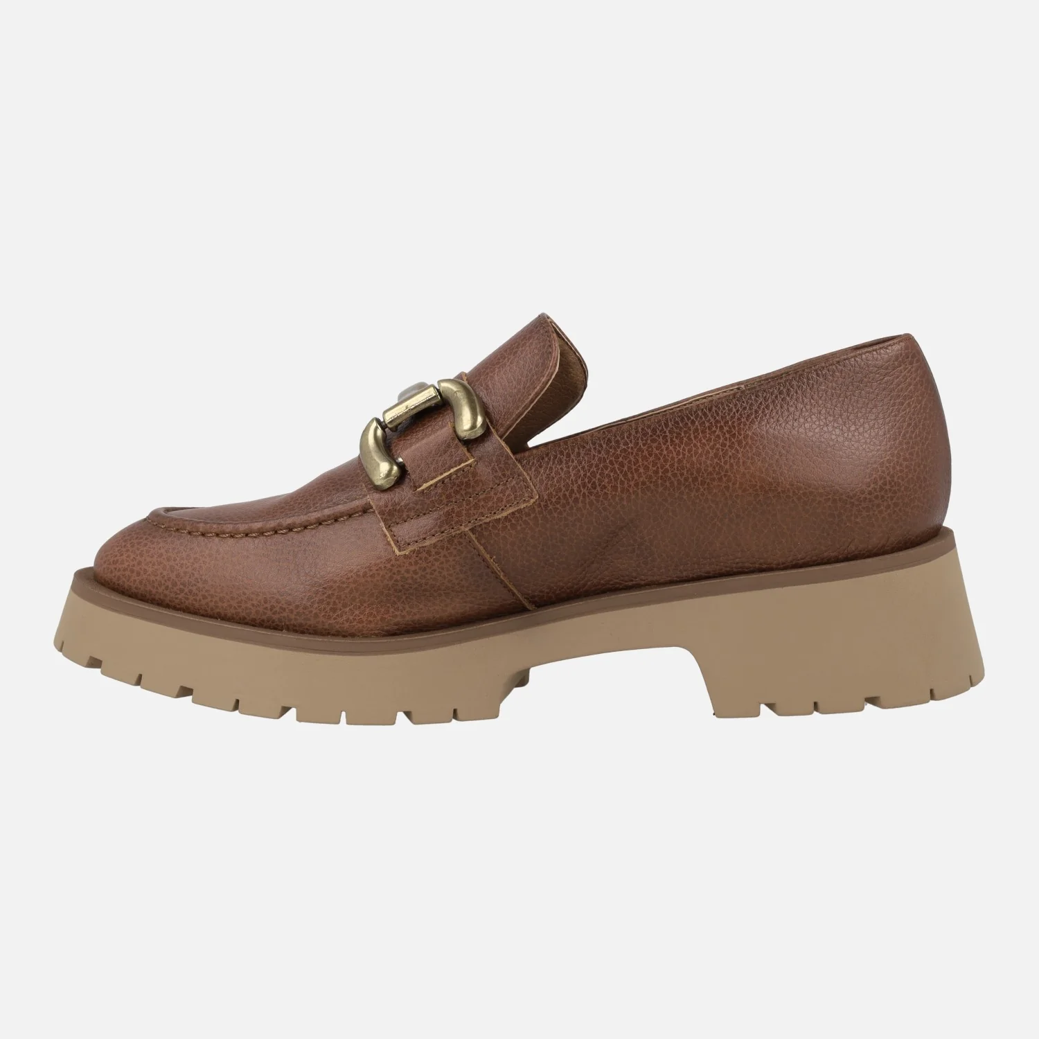 Mocasines para mujer en piel cuero con adorno metálico - Image 4