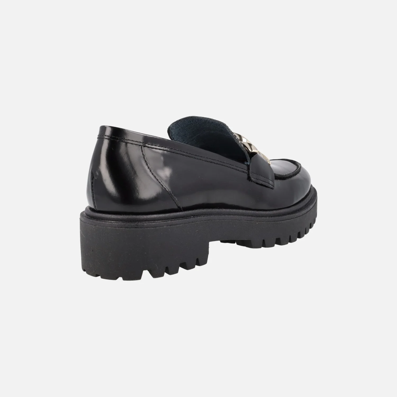 Mocasines para mujer en piel florentik con cadena y piso track - Image 4