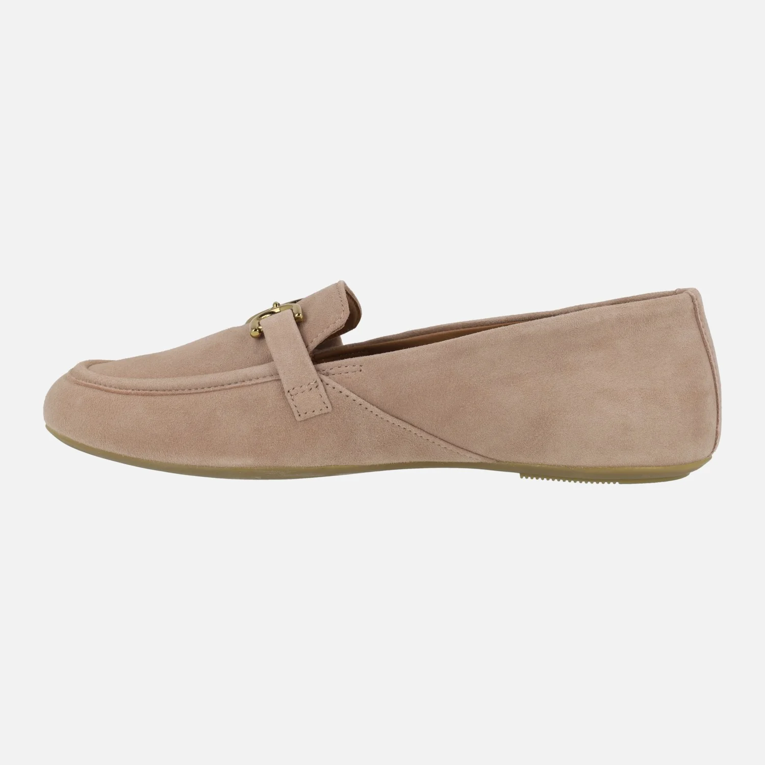 Mocasines planos de ante beige con adorno metálico D45MUJ Palmaria - Image 3