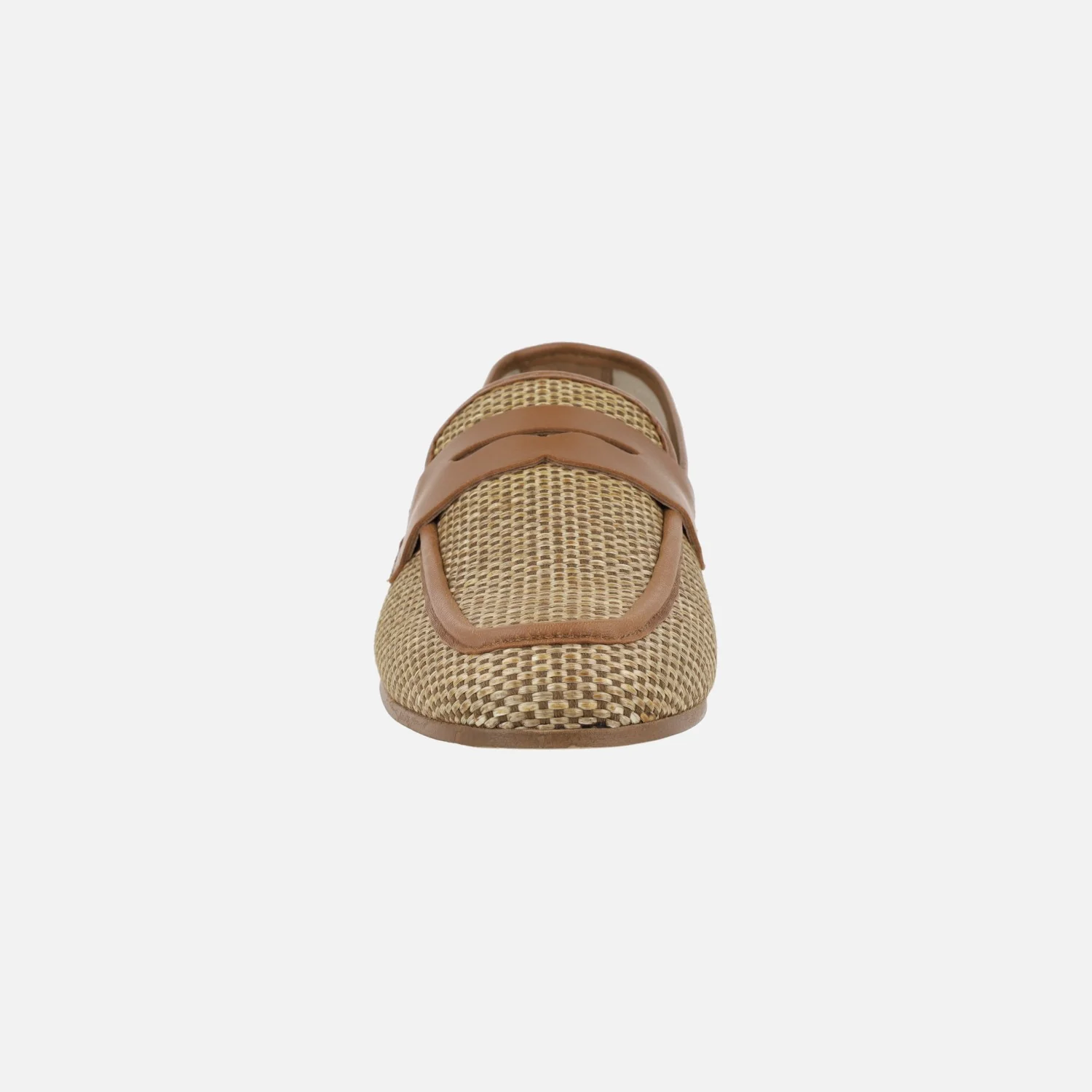 Mocasines planos en tejido efecto rafia con adorno de antifaz - Image 5