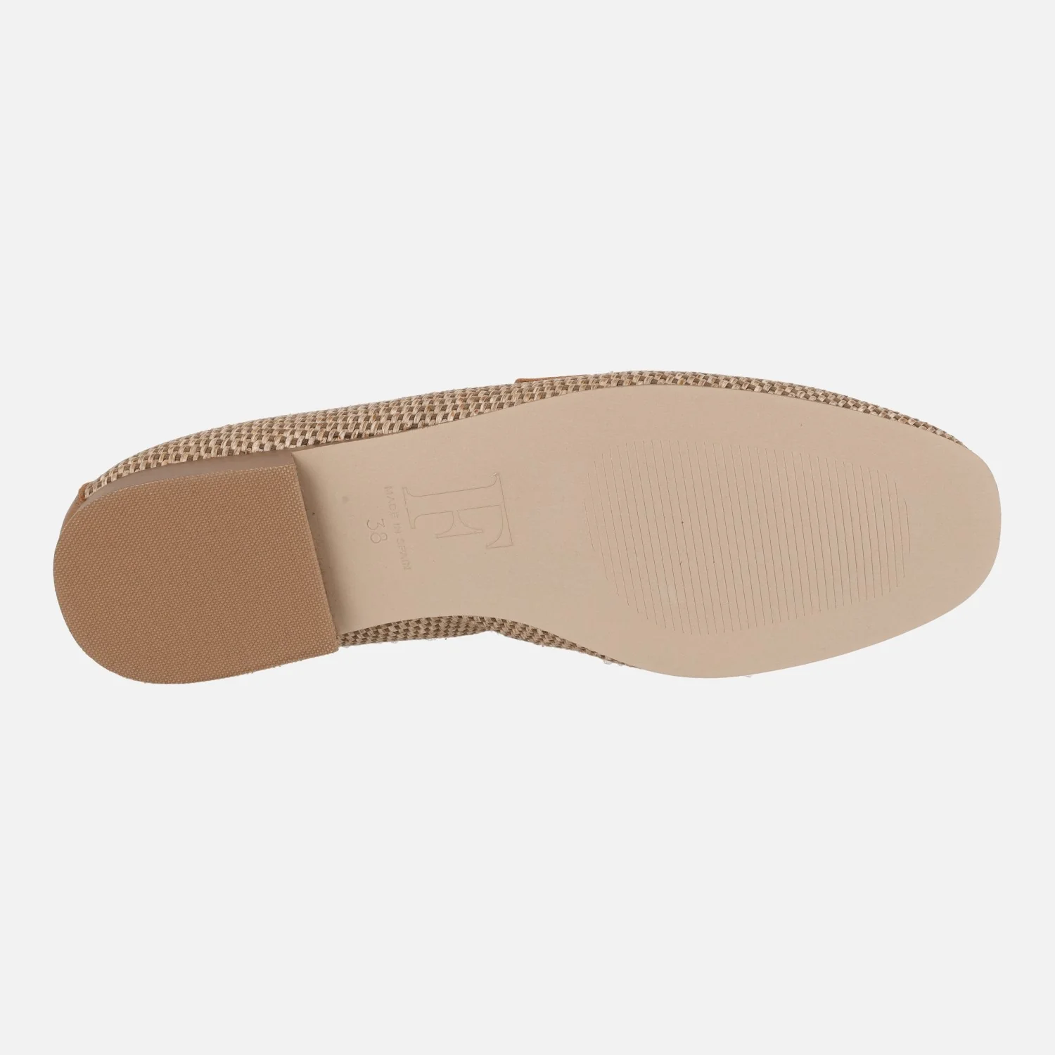Mocasines planos en tejido efecto rafia con adorno de antifaz - Image 6