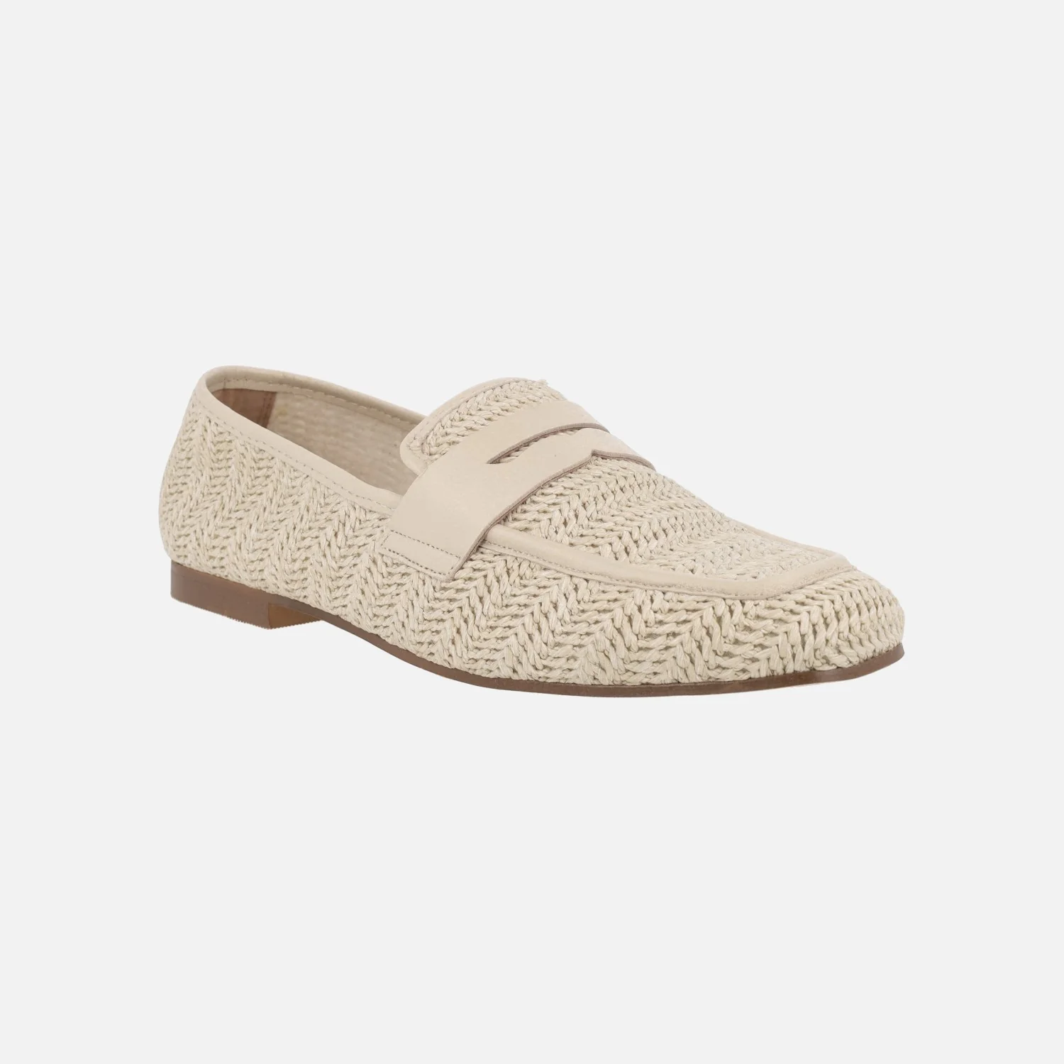 Mocasines planos en tejido efecto rafia con adorno de antifaz - Image 8