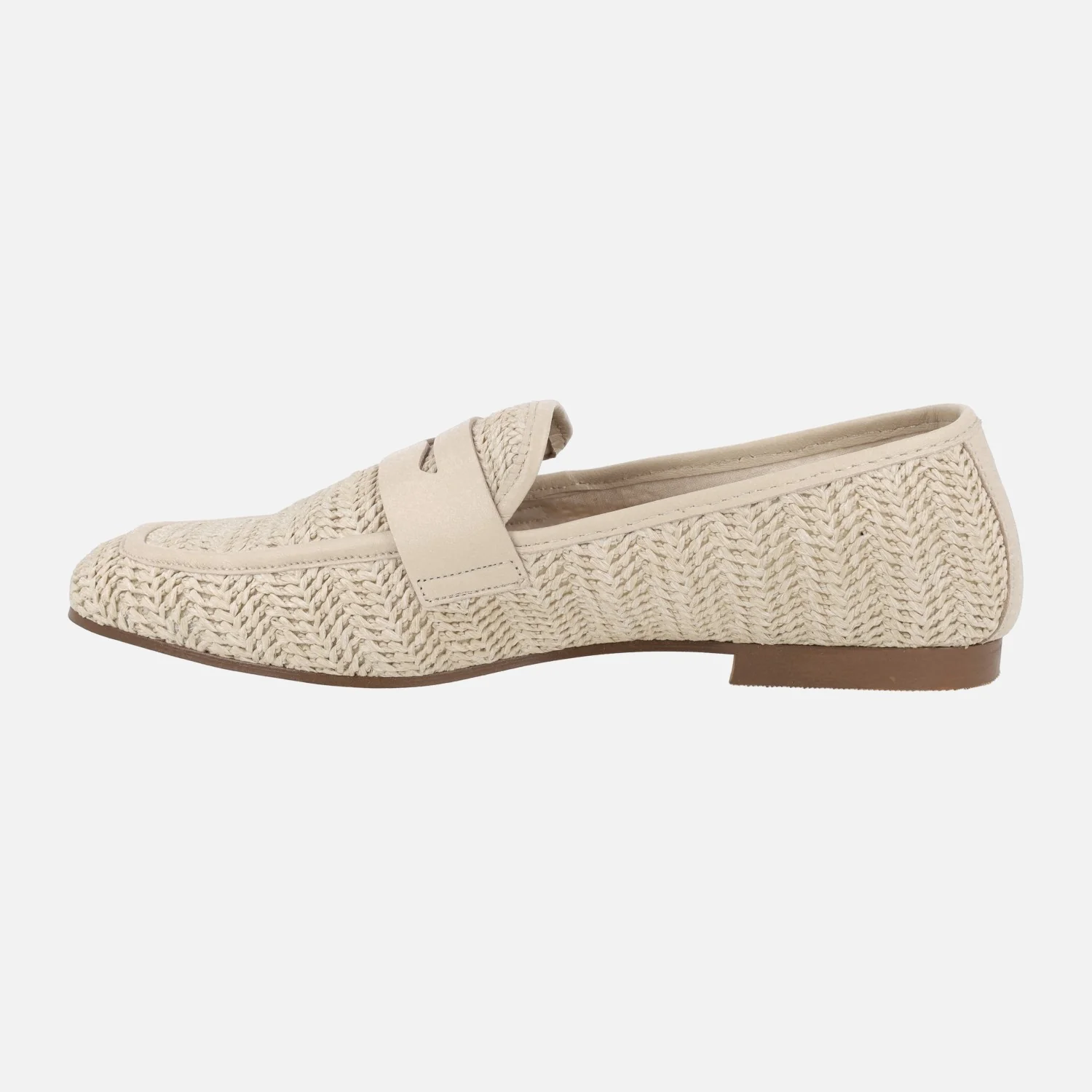 Mocasines planos en tejido efecto rafia con adorno de antifaz - Image 9