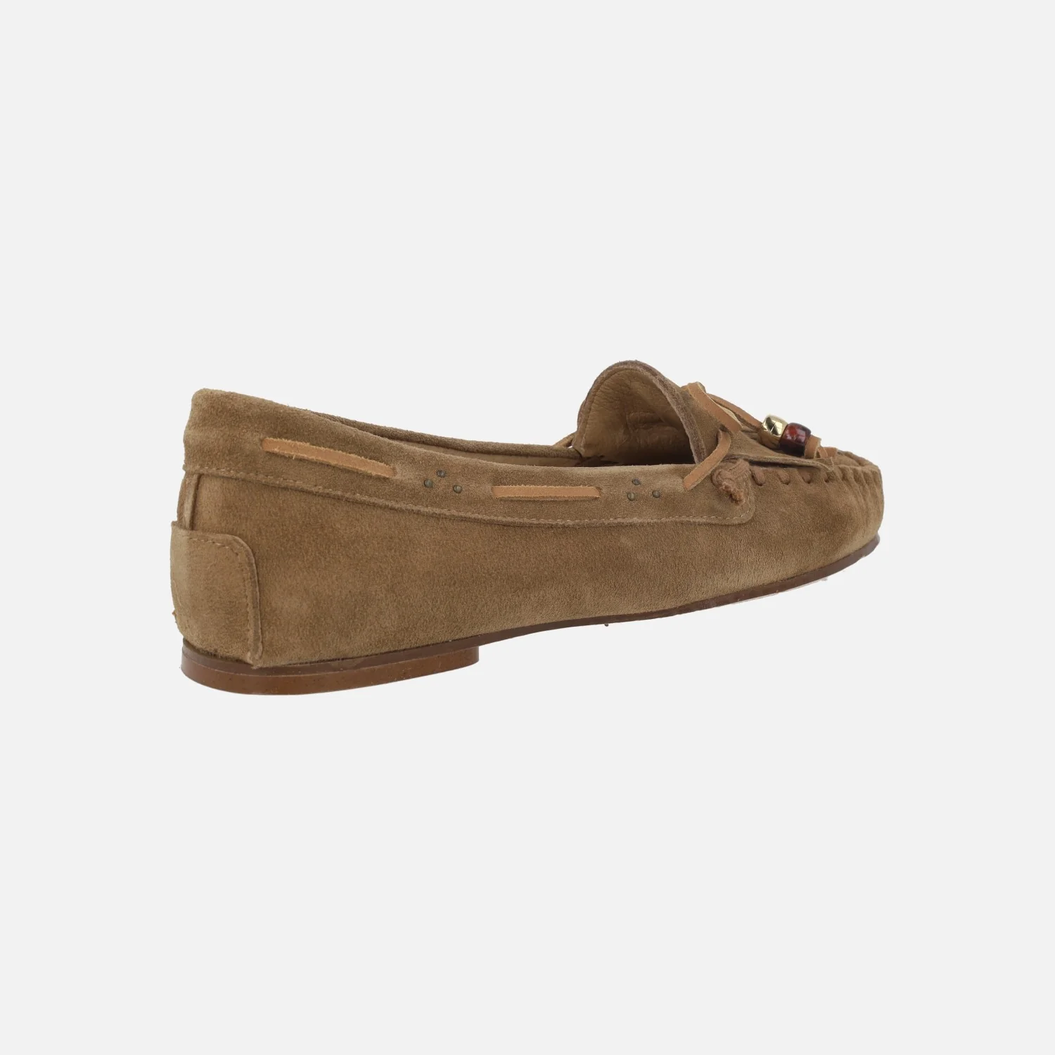 Mocasines Polanco en ante marrón con tachas y lazo - Image 5