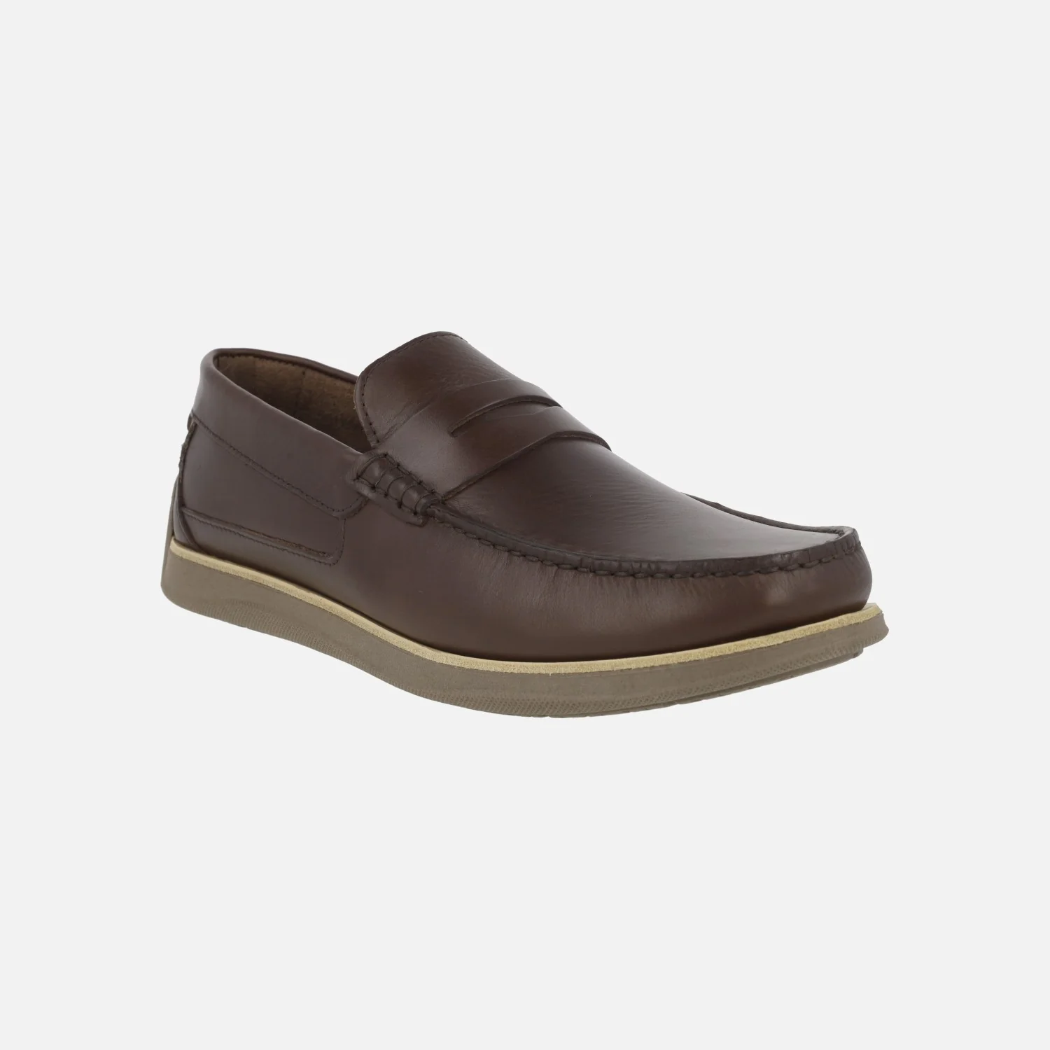 Mocasines Sailor con antifaz para hombre en piel moka - Image 2