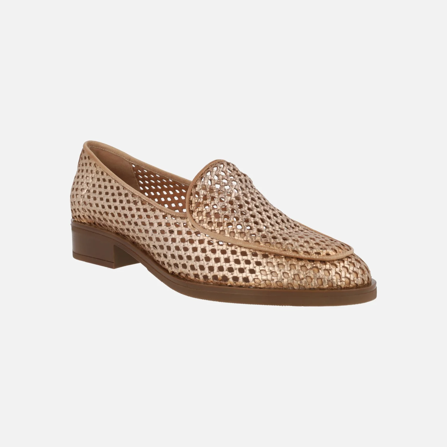 Mocasines trenzados de piel con tacón bajo - Image 2