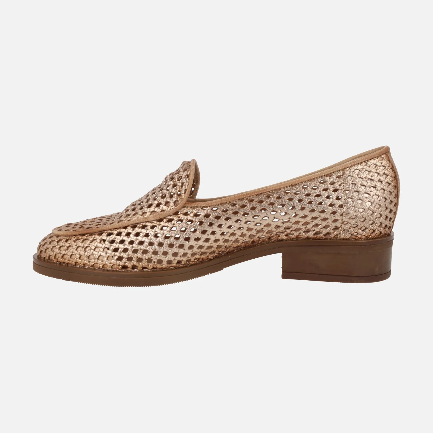 Mocasines trenzados de piel con tacón bajo - Image 3