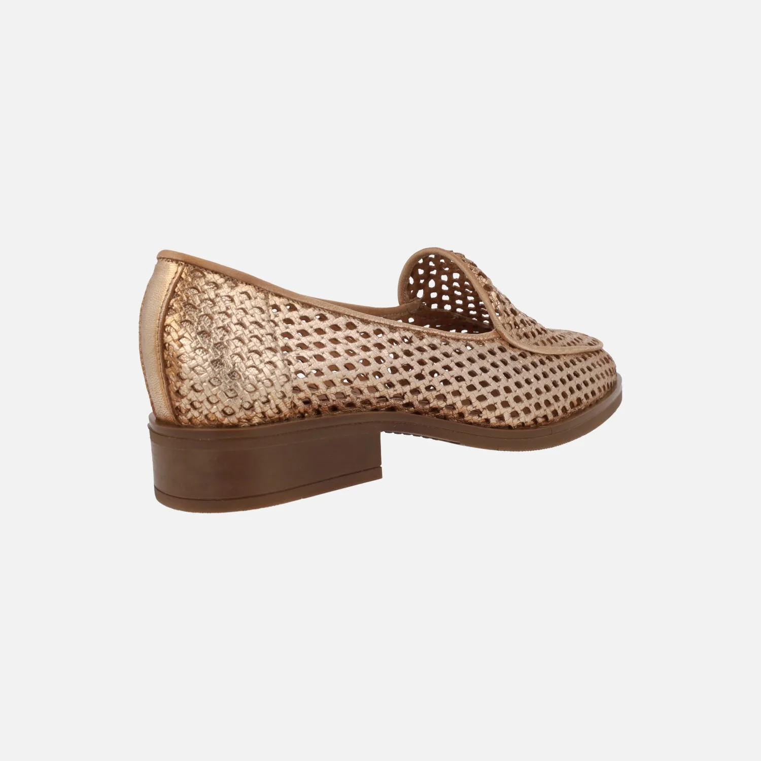 Mocasines trenzados de piel con tacón bajo - Image 4