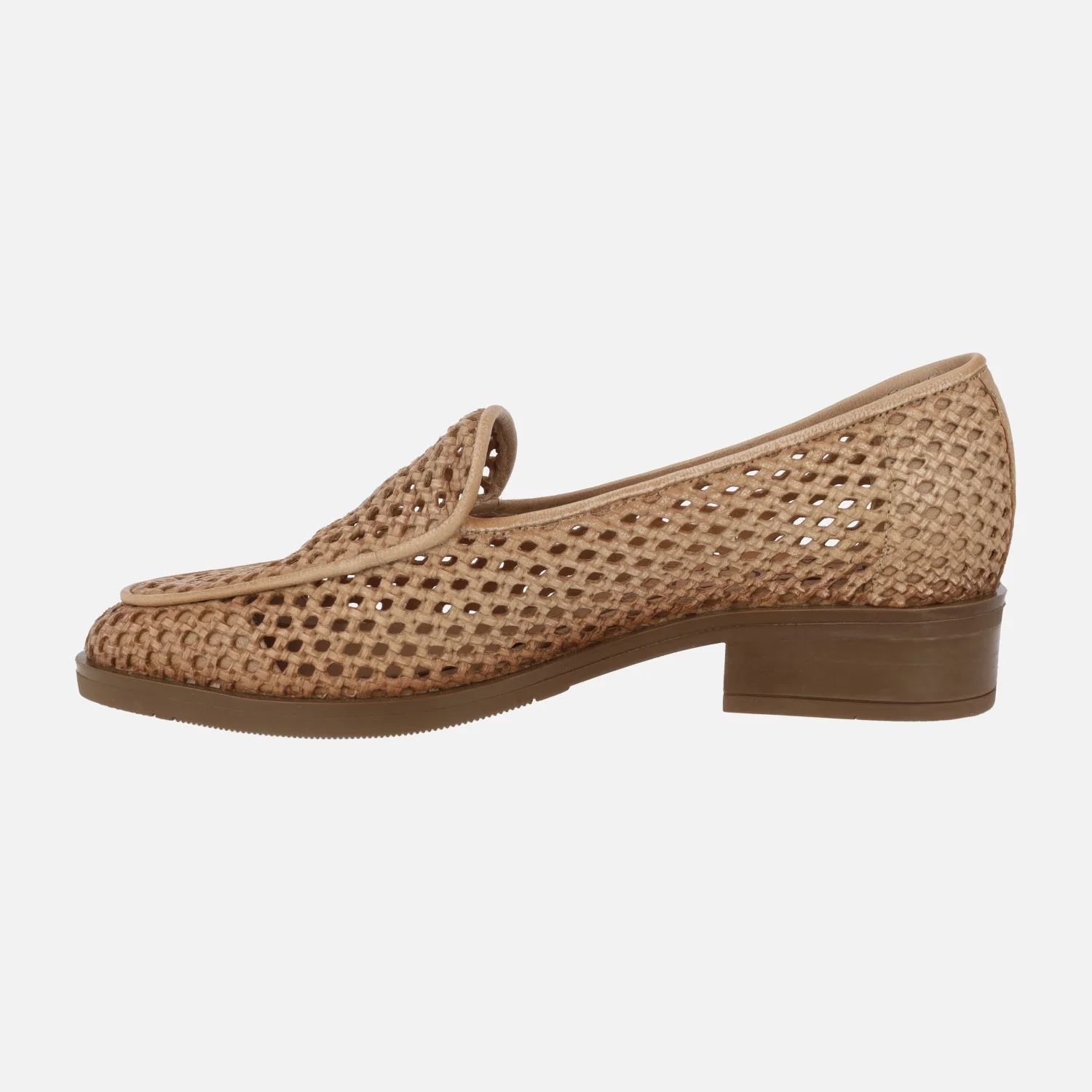 Mocasines trenzados de piel con tacón bajo - Image 9