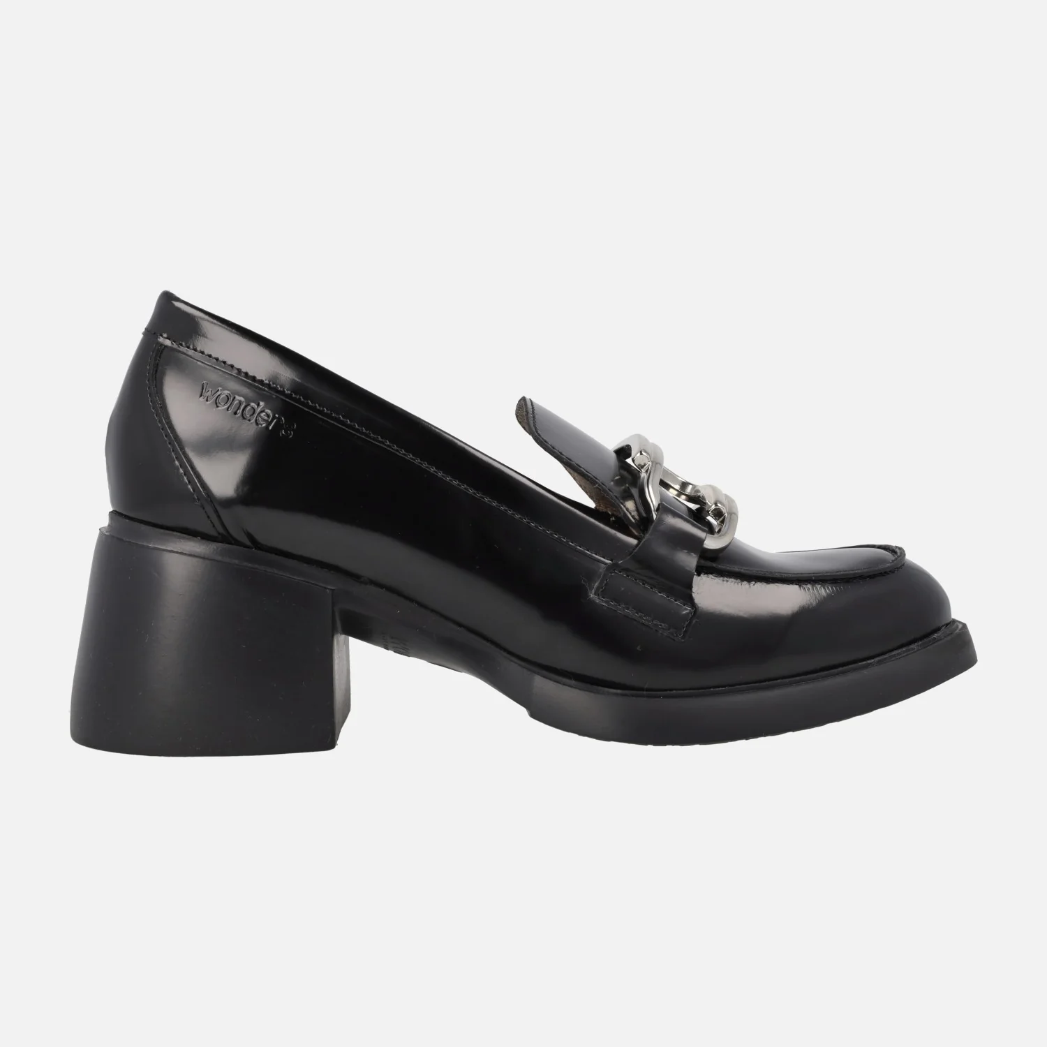 Mocasines Wonders Fly Kimba en florentik negro con adorno metálico