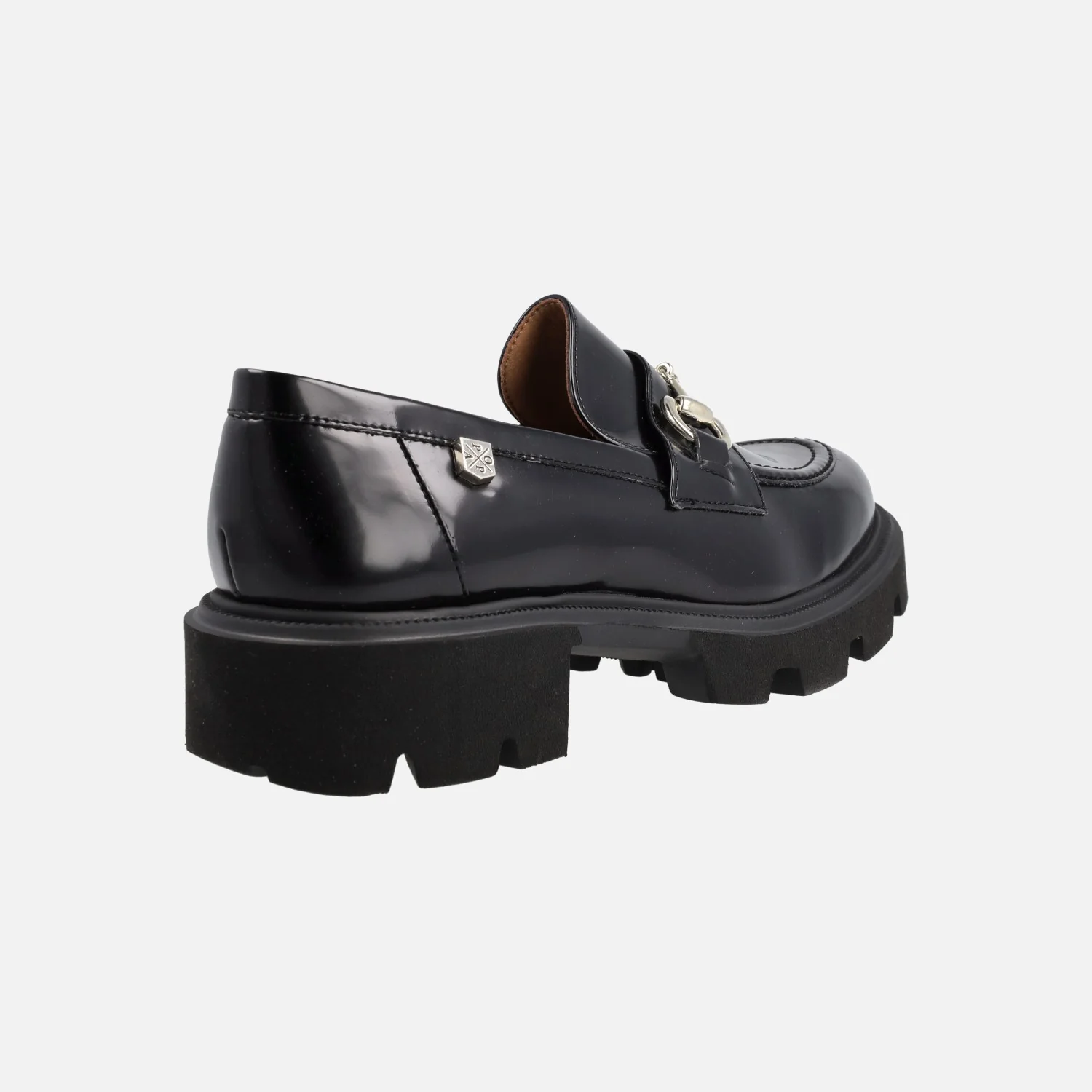 Mocasines Zintia en antik negro con adorno y piso track - Image 4