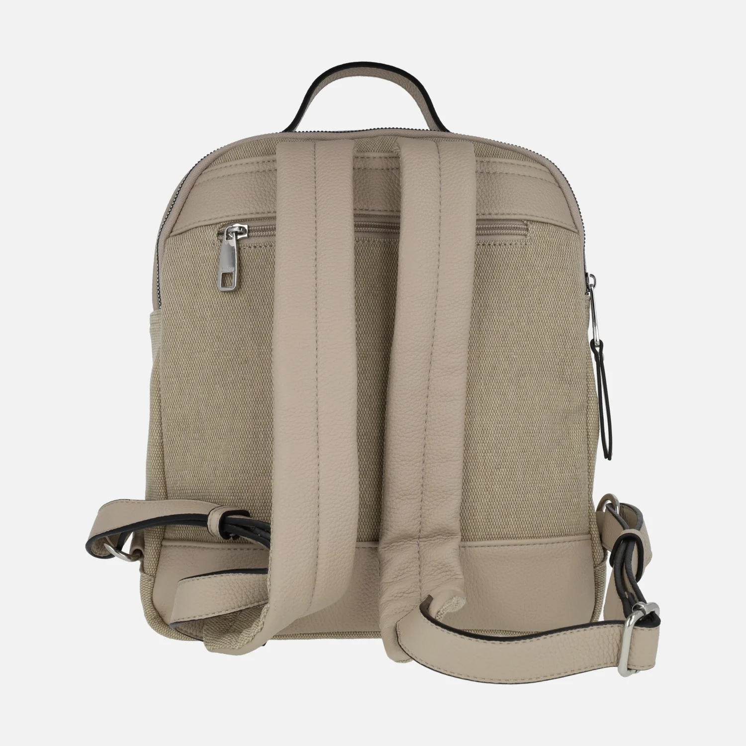 Mochilas multimaterial en combinado beige Cloe - Image 3