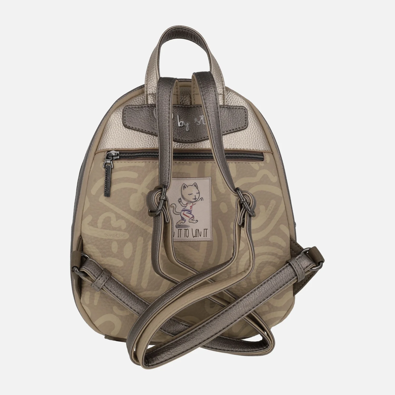 Mochilas pequeñas en combinado beige Olympia - Image 3