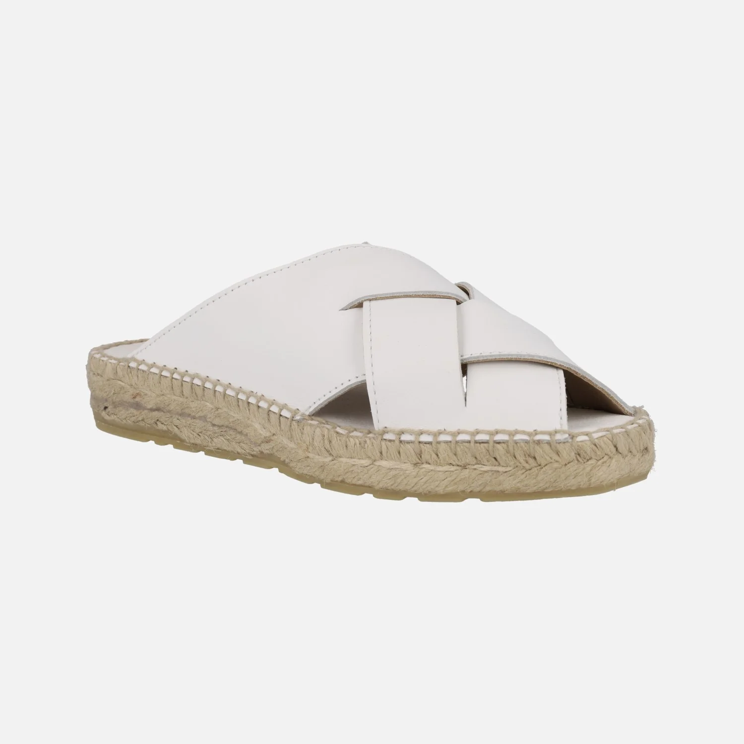 Mules de piel con tiras entrelazadas y piso de yute - Image 2