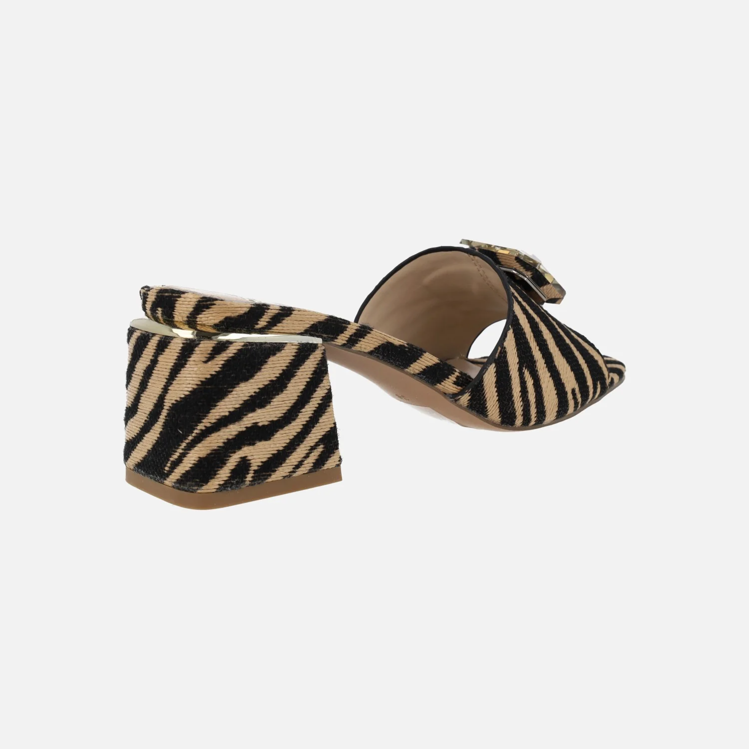 Mules joya en tejido print animal Carmen - Image 4
