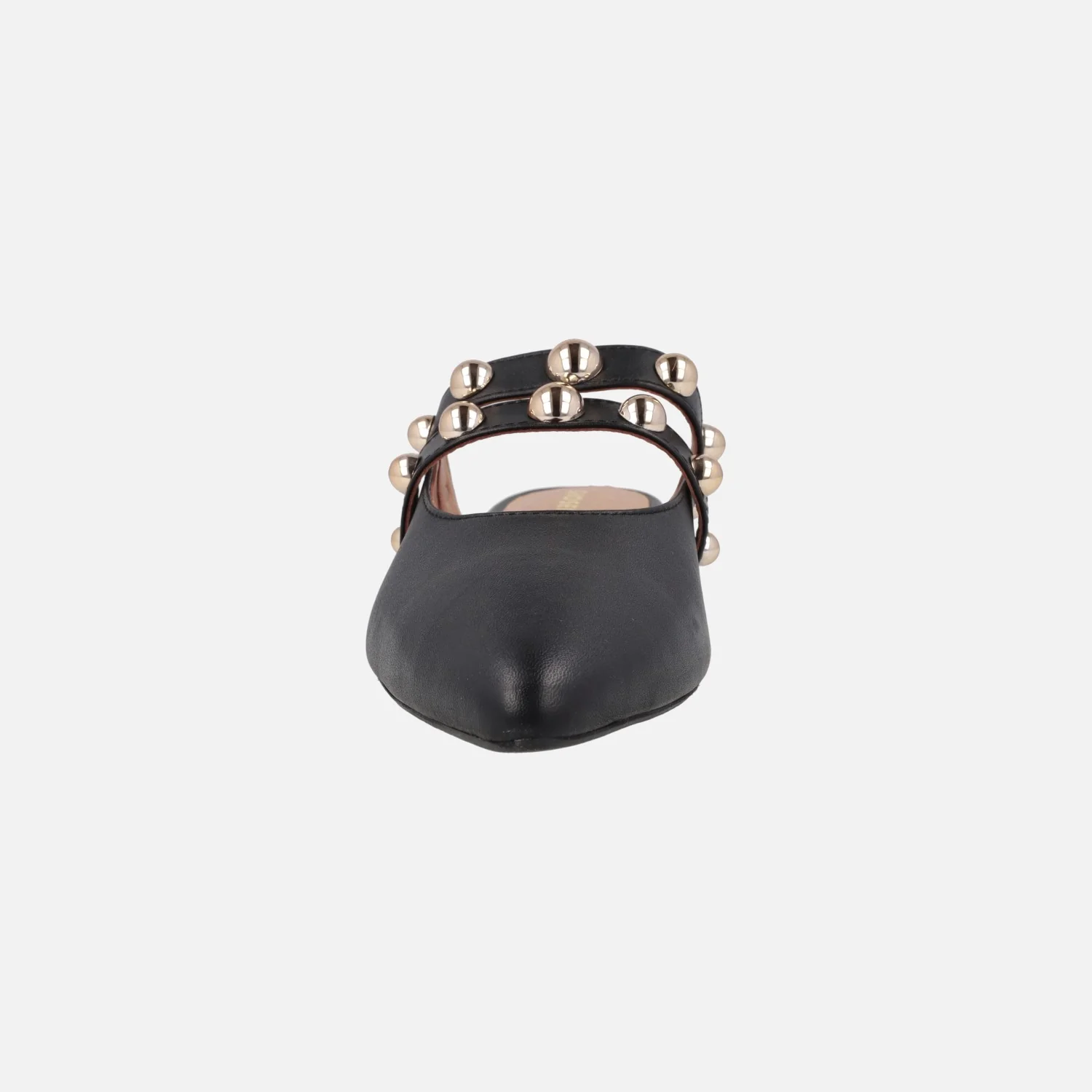 Mules negros de piel con tachas doradas Ahnapee - Image 5