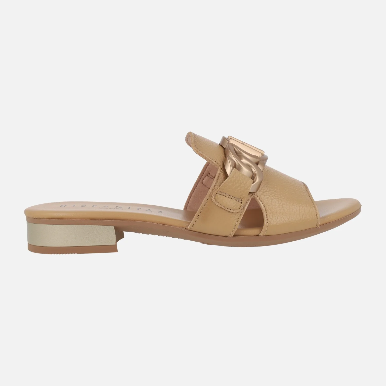 Palas de piel con adorno metálico dorado - Image 6