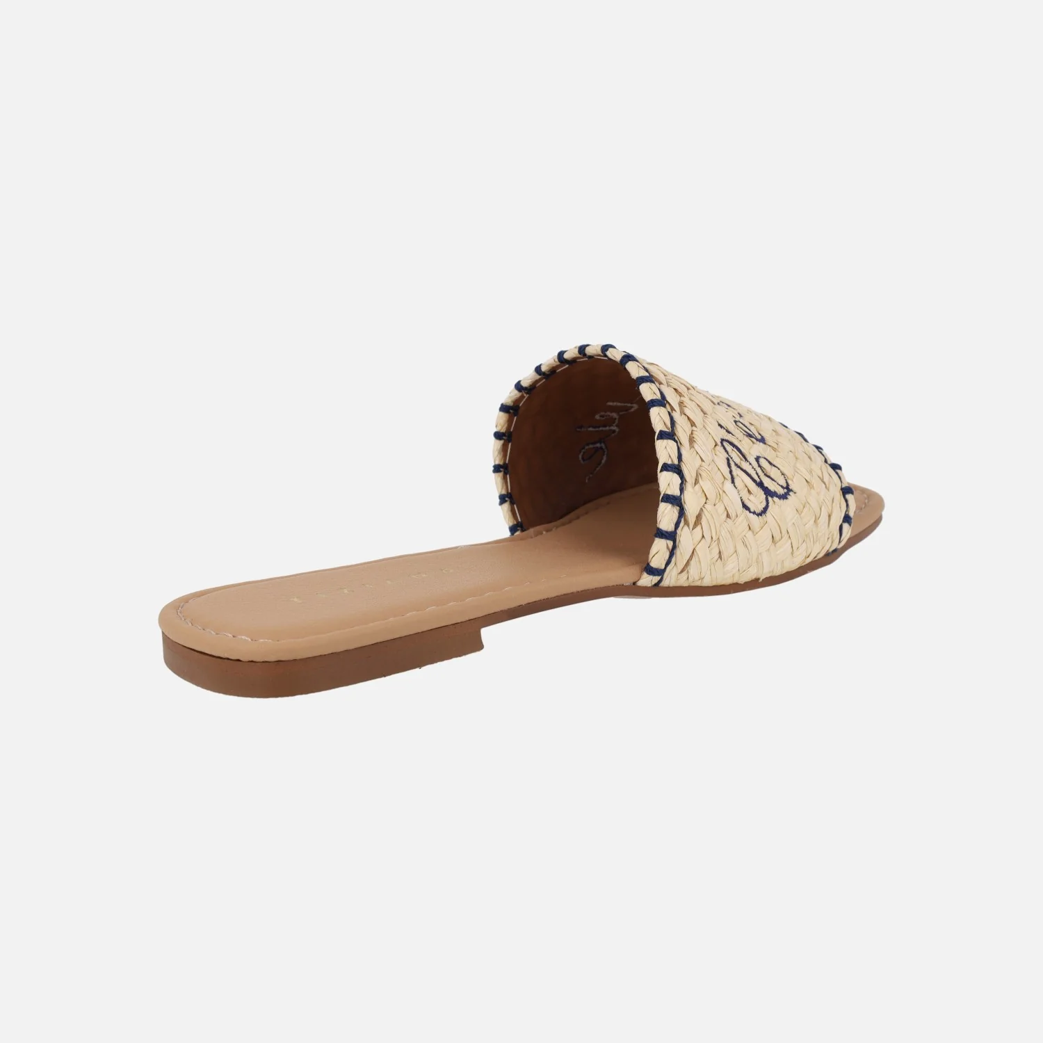 Sandalias palas en trenzado beige con mensaje C'est la vie - Image 4