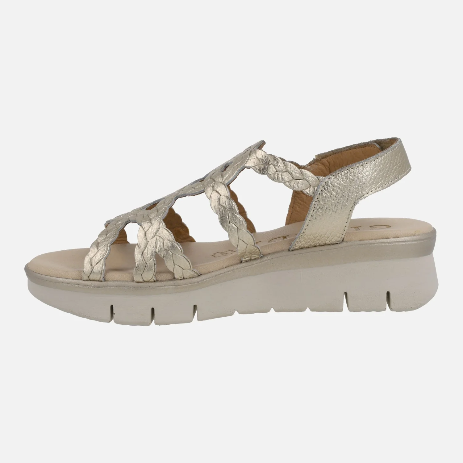 Sandalias de piel metalizadas efecto trenzado con cierre de velcro - Image 8