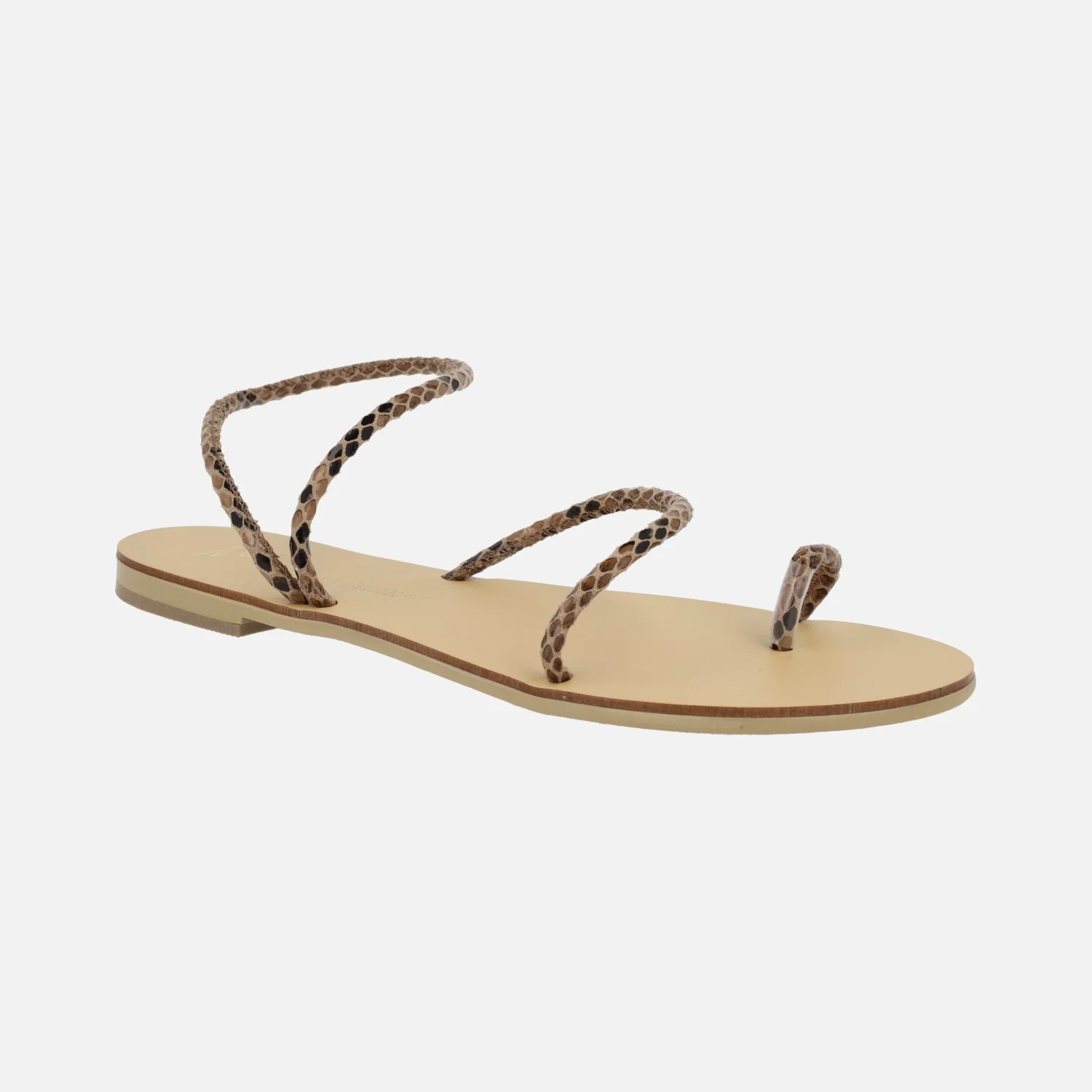 Sandalias planas con tiras snake print - Image 2