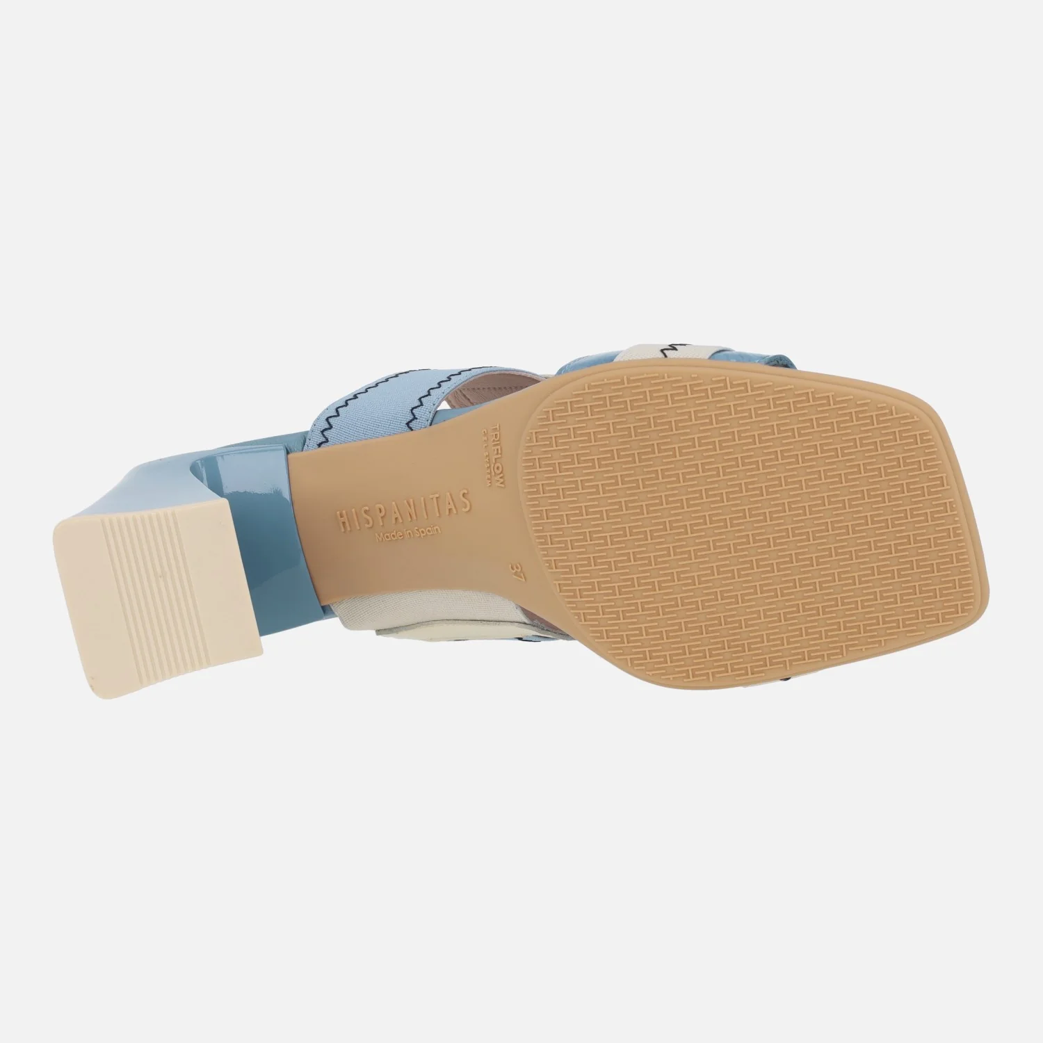 Sandalias de dos tiras en combinado de charol y tejido elástico - Image 10