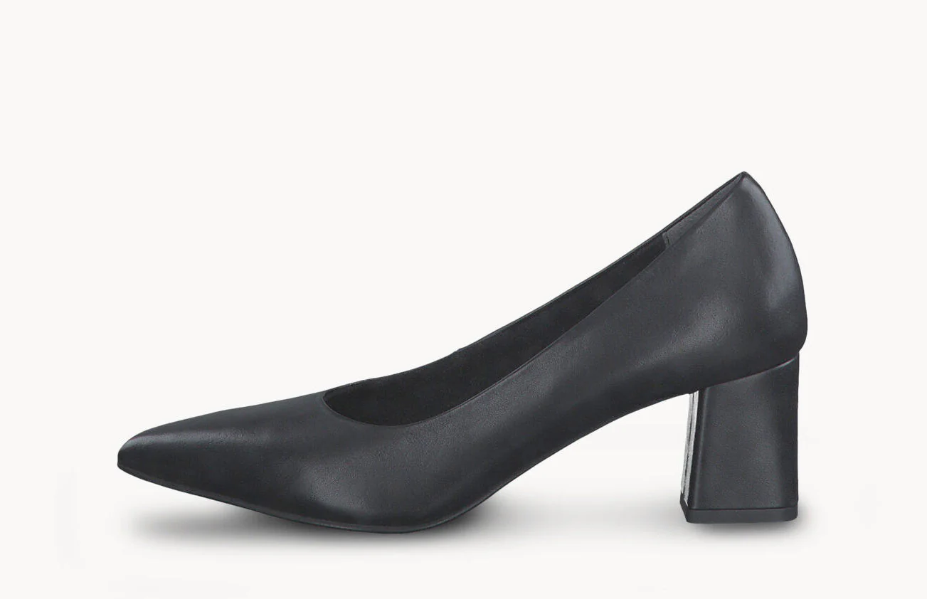 Salones negros de piel con tacones anchos de 6 cms - Image 4