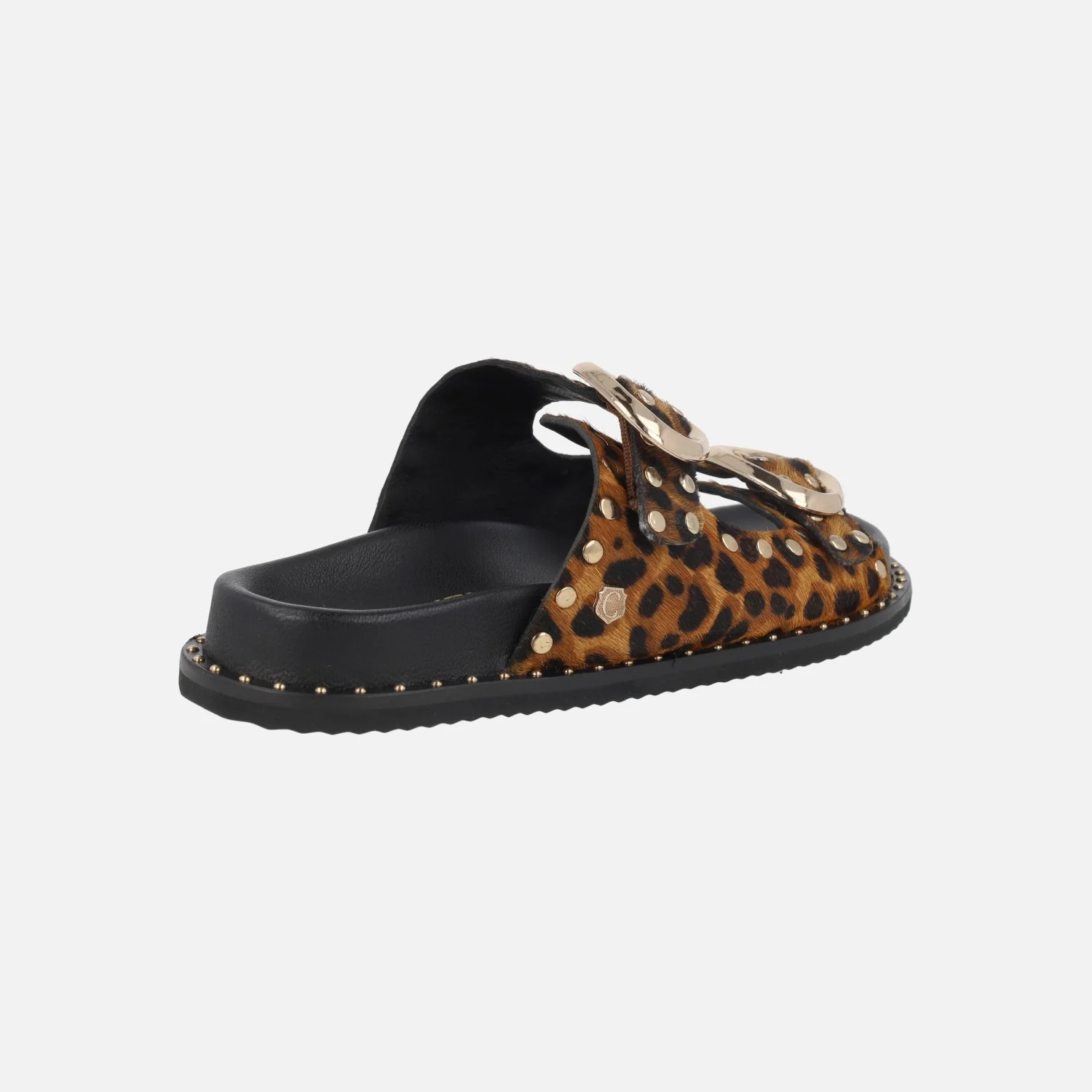 Sandalias de piel con hebillas y tachas doradas - Image 4