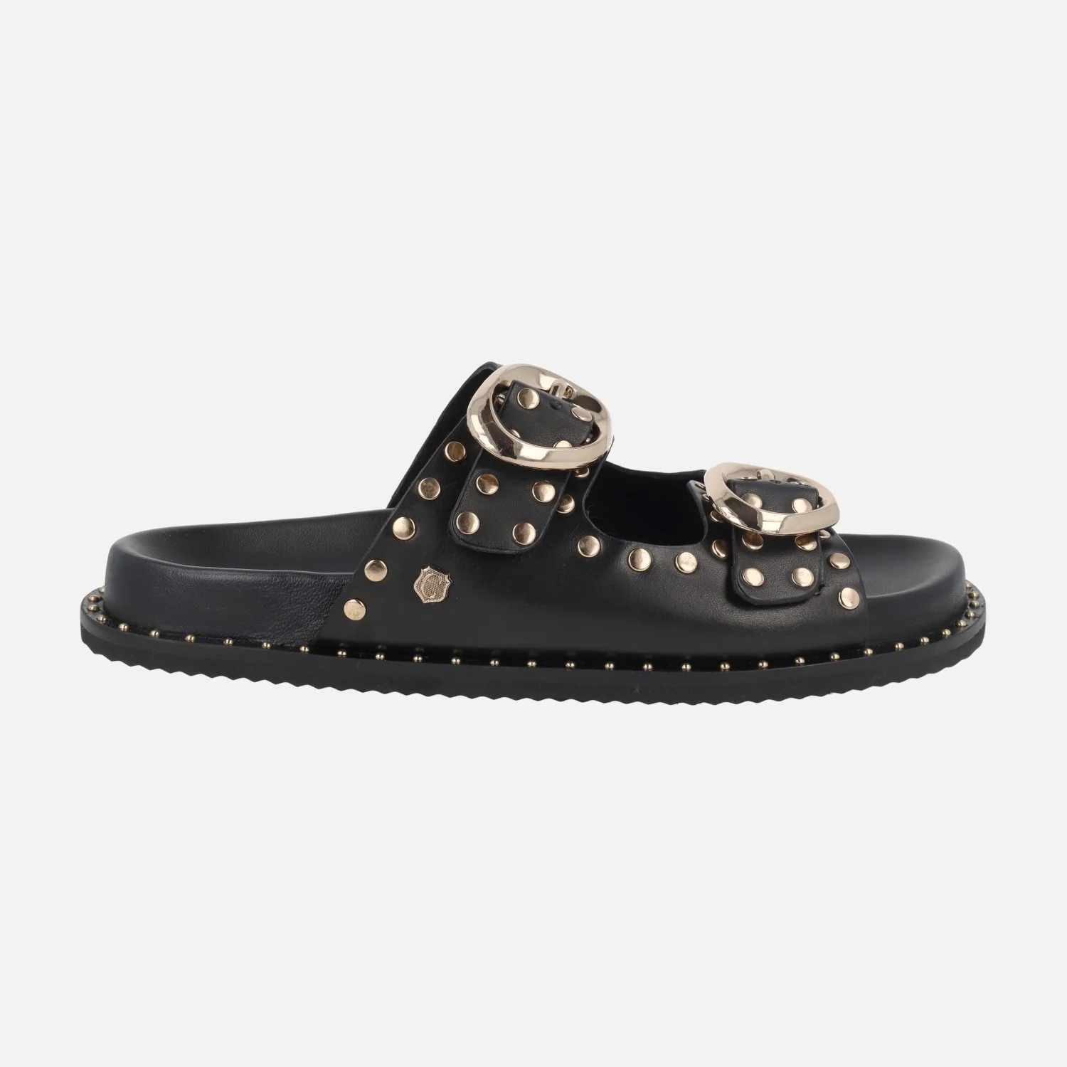 Sandalias de piel con hebillas y tachas doradas - Image 7