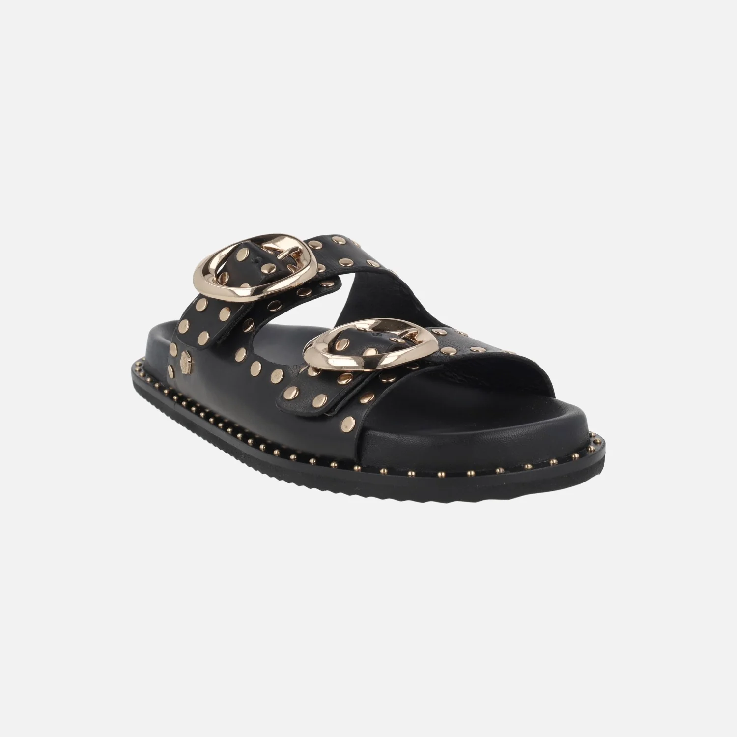 Sandalias de piel con hebillas y tachas doradas - Image 8