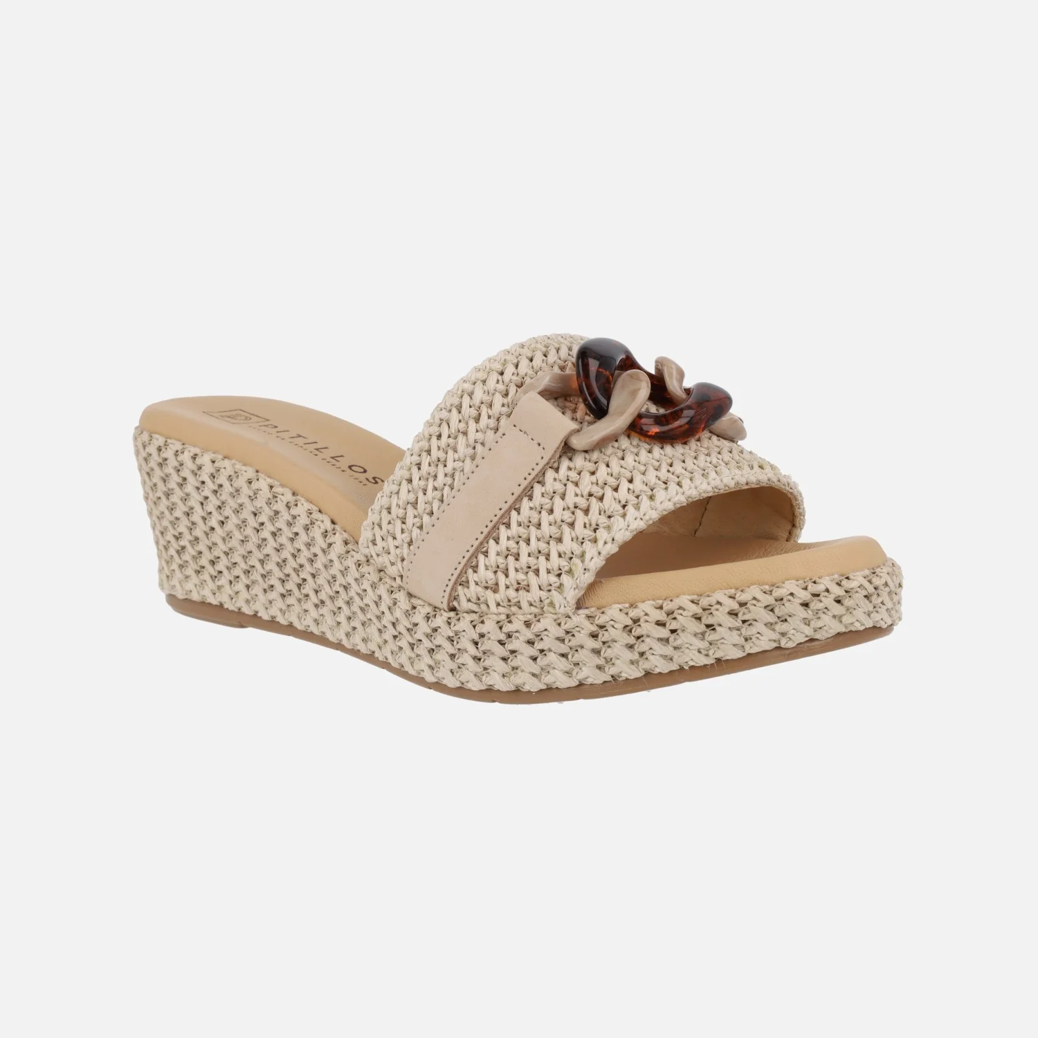 Sandalias de rafia con adorno de cadena - Image 2