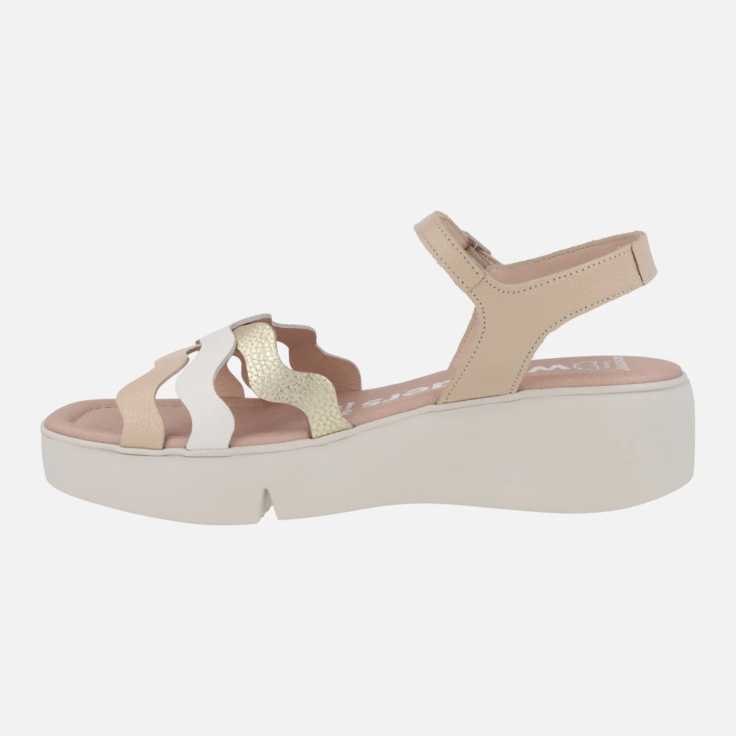 Sandalias Andy con tiras de piel combinadas y cuña WondersFLY - Image 3