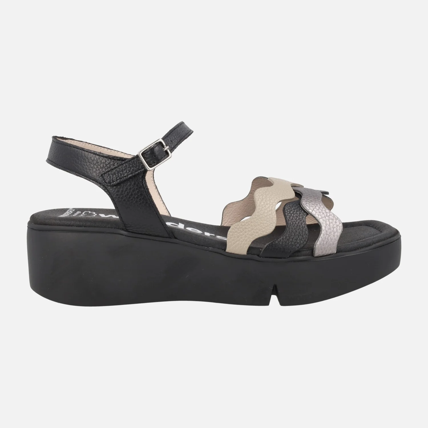 Sandalias Andy con tiras de piel combinadas y cuña WondersFLY - Image 7