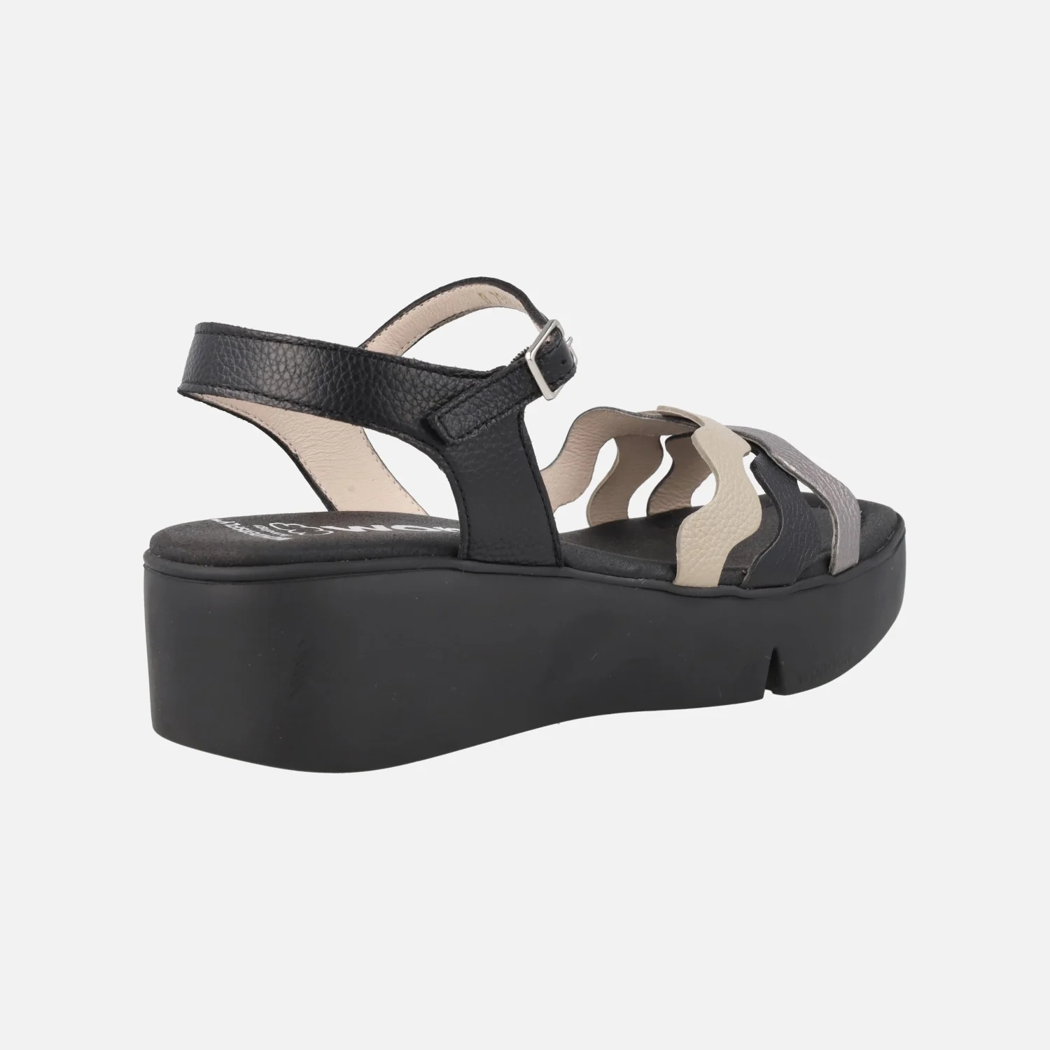 Sandalias Andy con tiras de piel combinadas y cuña WondersFLY - Image 9