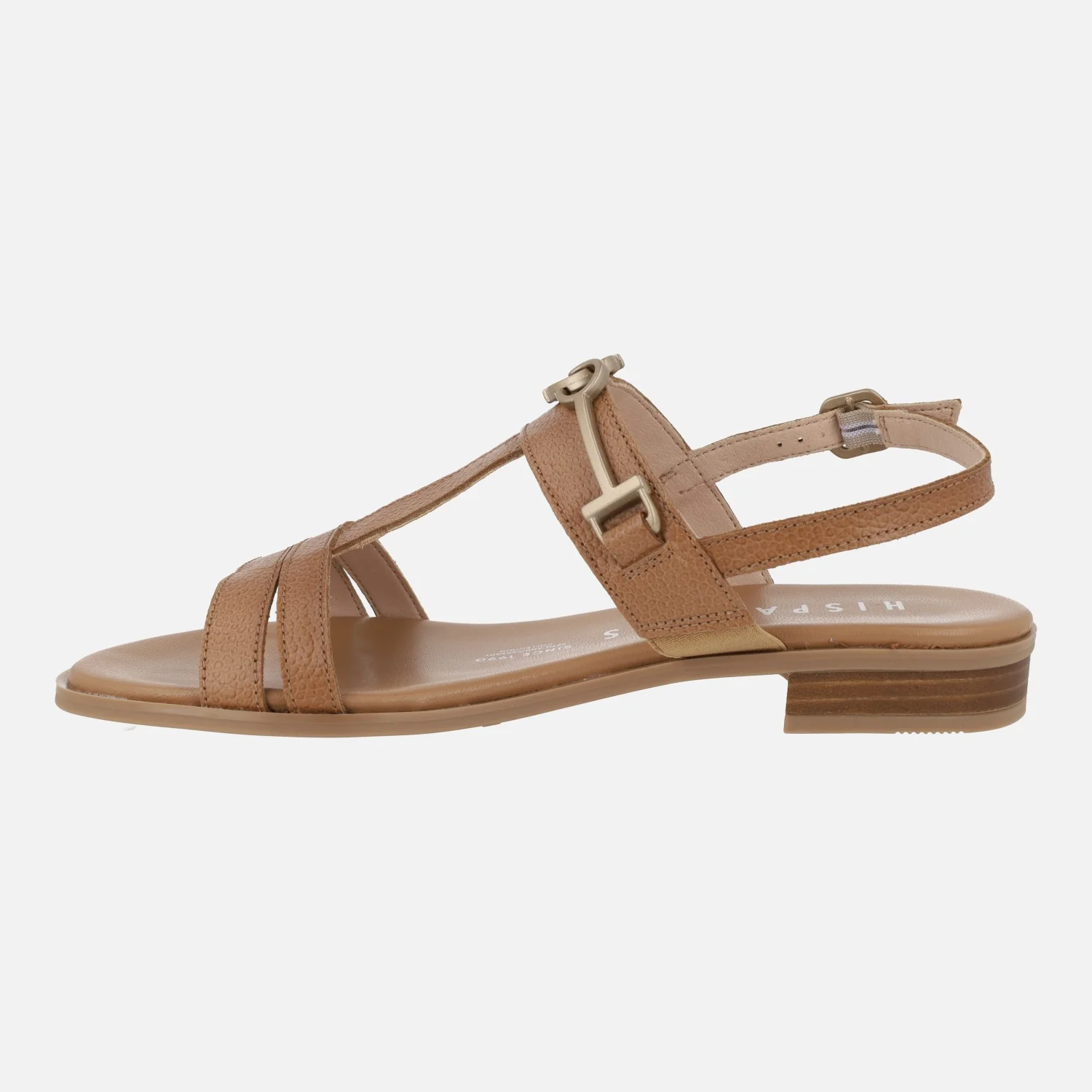 Sandalias bajas de piel con adorno metálico - Image 3