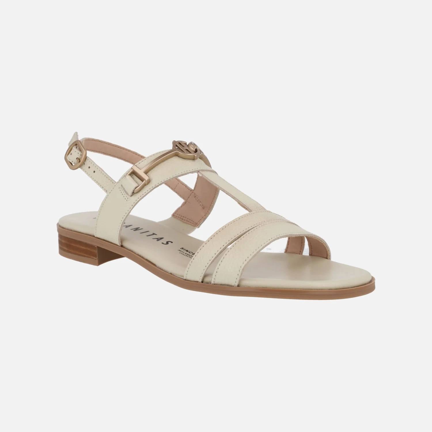 Sandalias bajas de piel con adorno metálico - Image 8