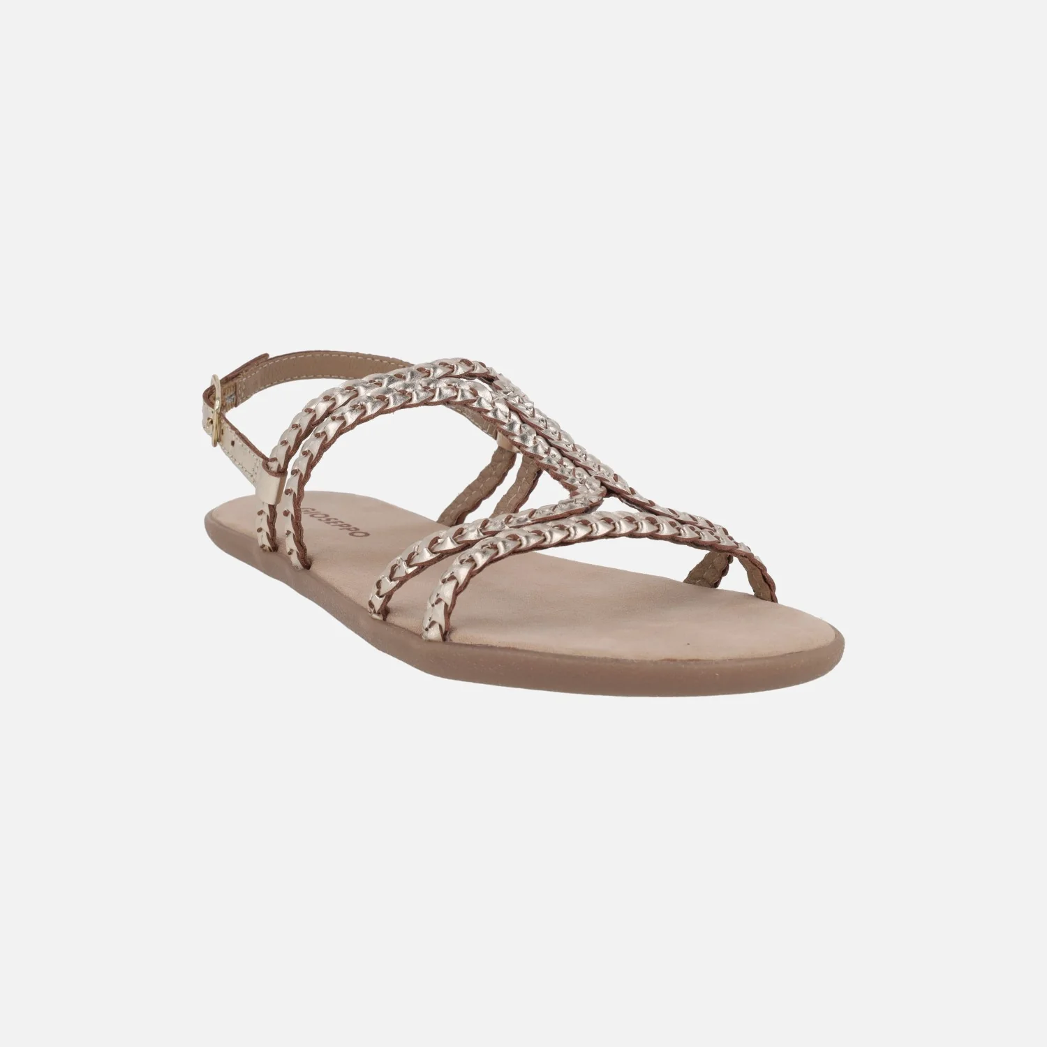 Sandalias Barefoot en piel trenzada oro Nedelja - Image 2