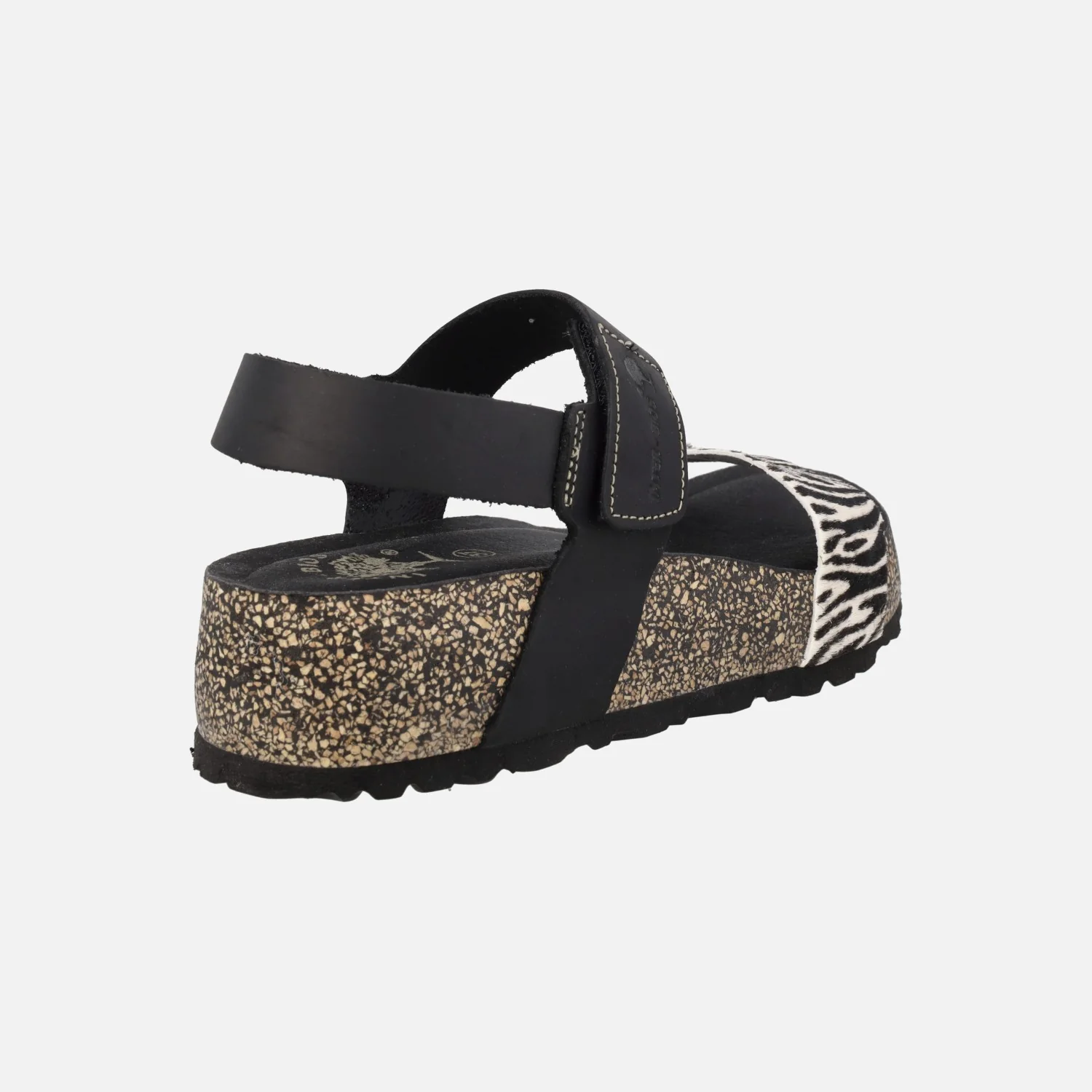 Sandalias bio con cierre de velcro en combinado negro con cebra - Image 4
