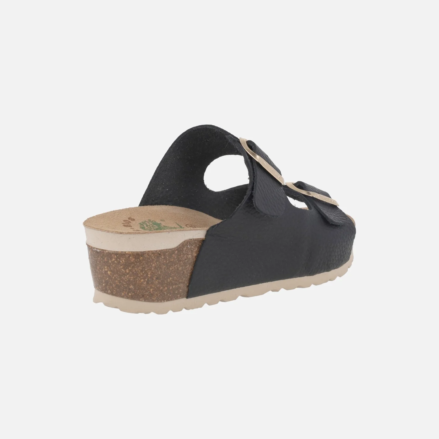 Sandalias bio de cuña en piel con dos hebillas - Image 10