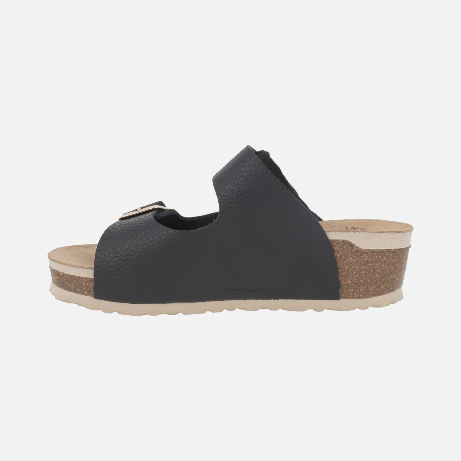 Sandalias bio de cuña en piel con dos hebillas - Image 9