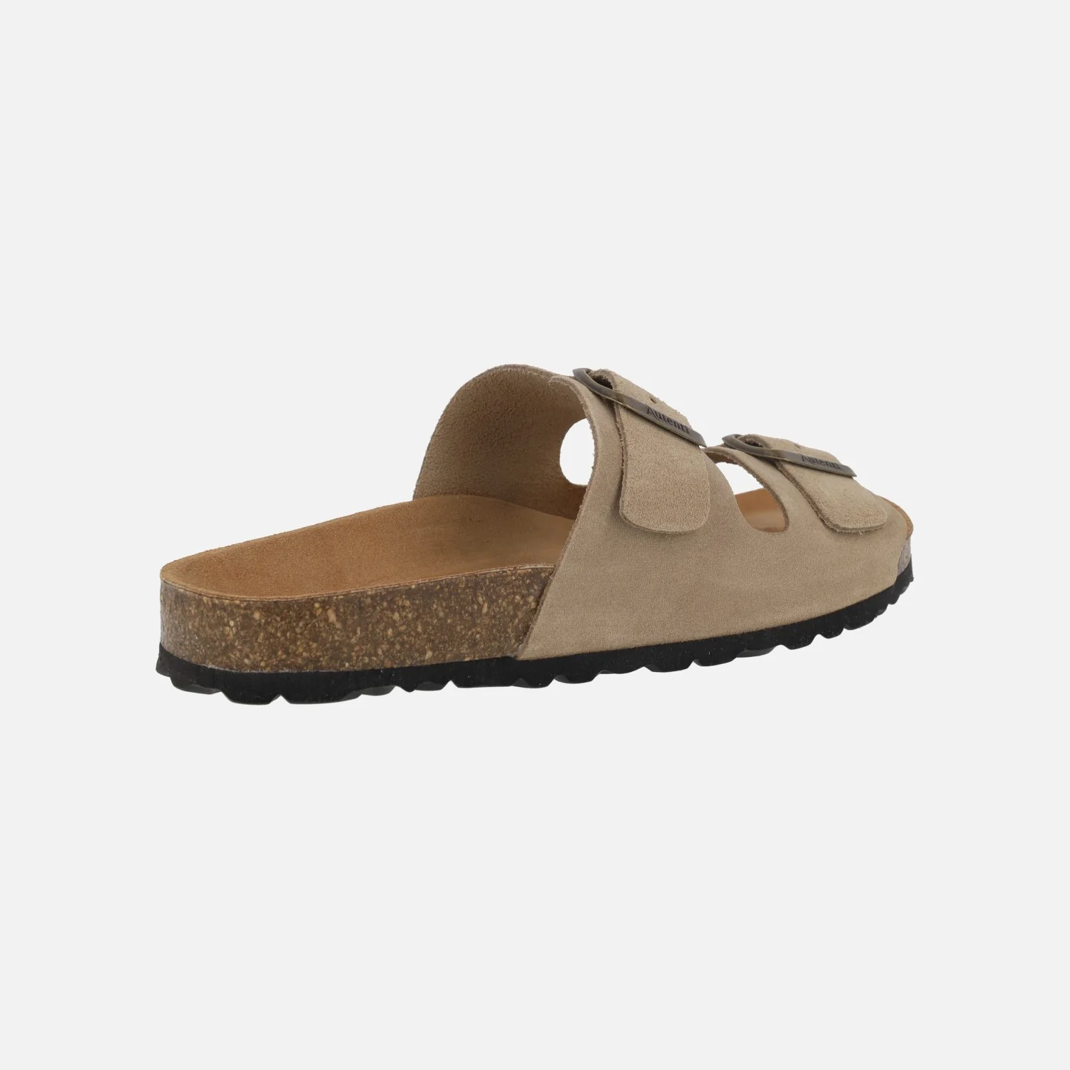 Sandalias bio para hombre en serraje taupe con dos hebillas - Image 4