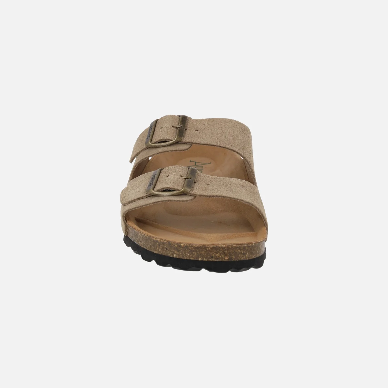 Sandalias bio para hombre en serraje taupe con dos hebillas - Image 5