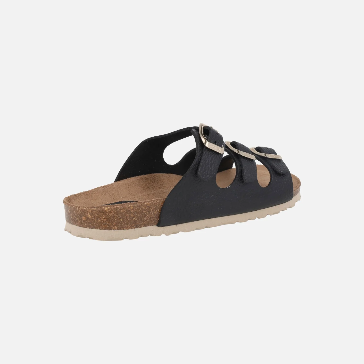 Sandalias bios en piel negra con 3 hebillas - Image 4