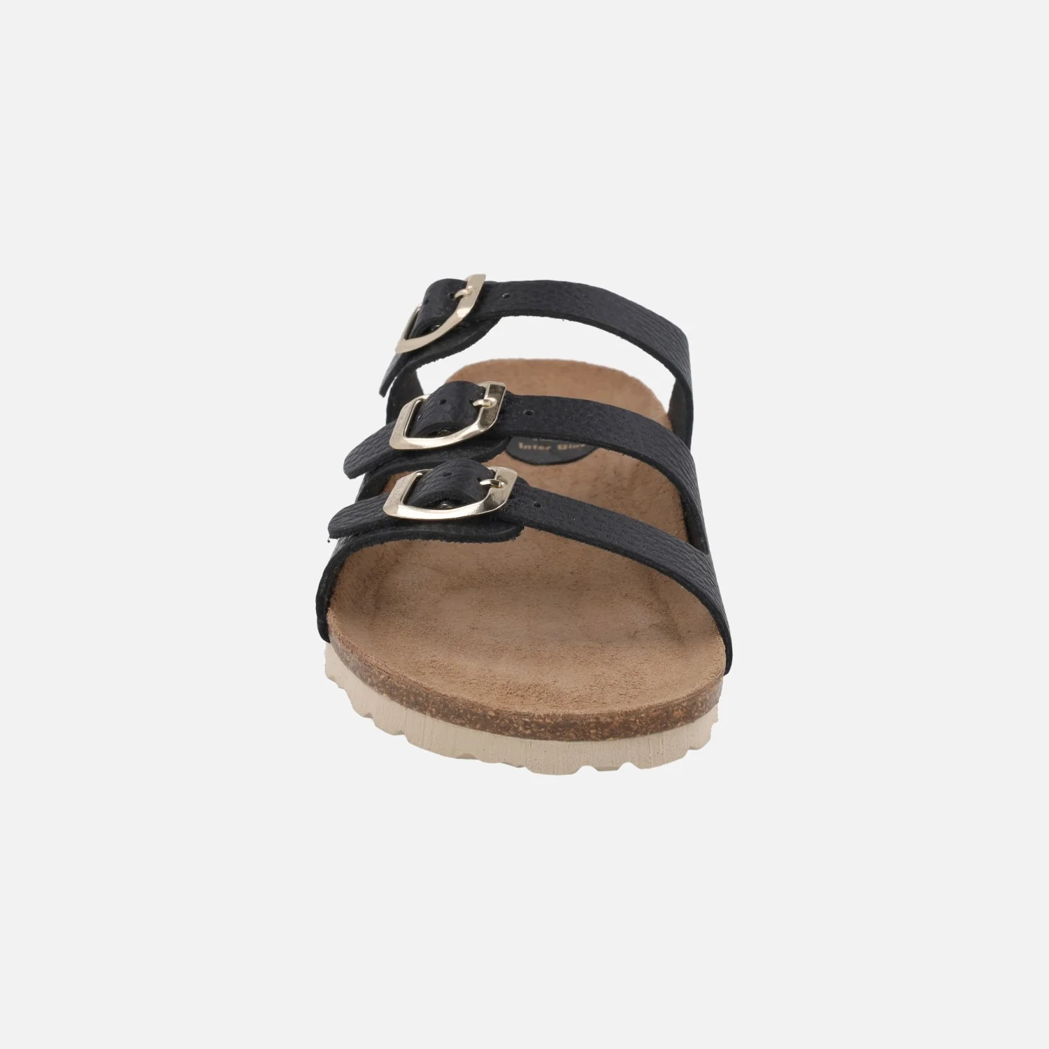 Sandalias bios en piel negra con 3 hebillas - Image 5