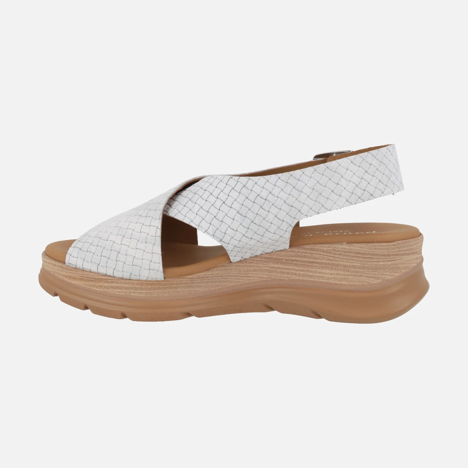 Sandalias blancas de piel efecto trenzado - Image 3